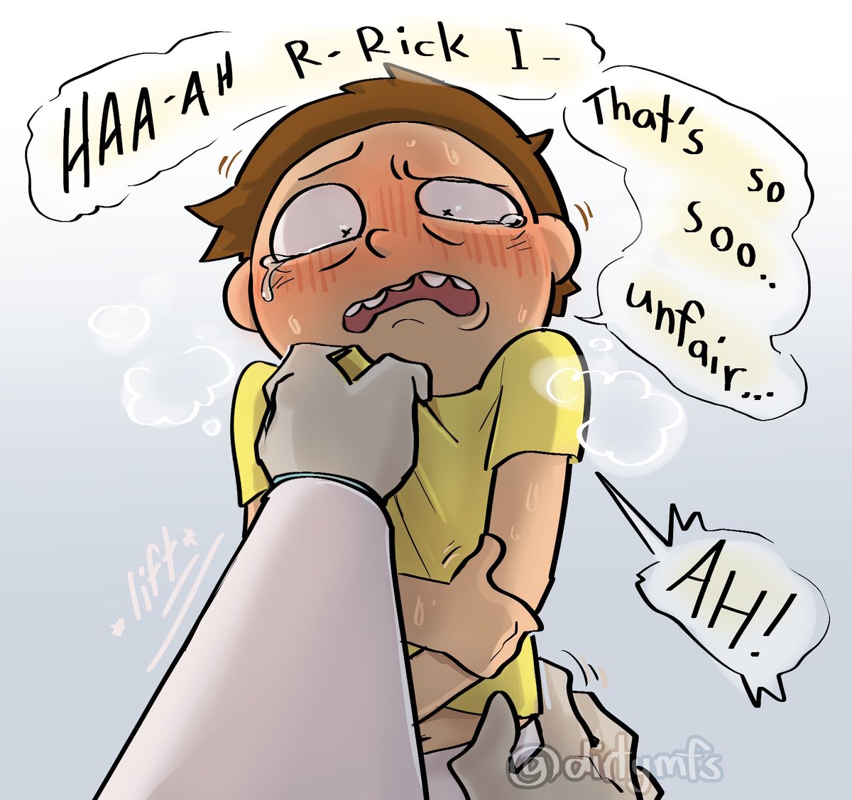 DirtyMfs's tweet photo. Comm for @CARTNYAN that has been sitting on the shelf for a month... Morty getting air groped meooow~ https://t.co/yPxRI0Ml1M