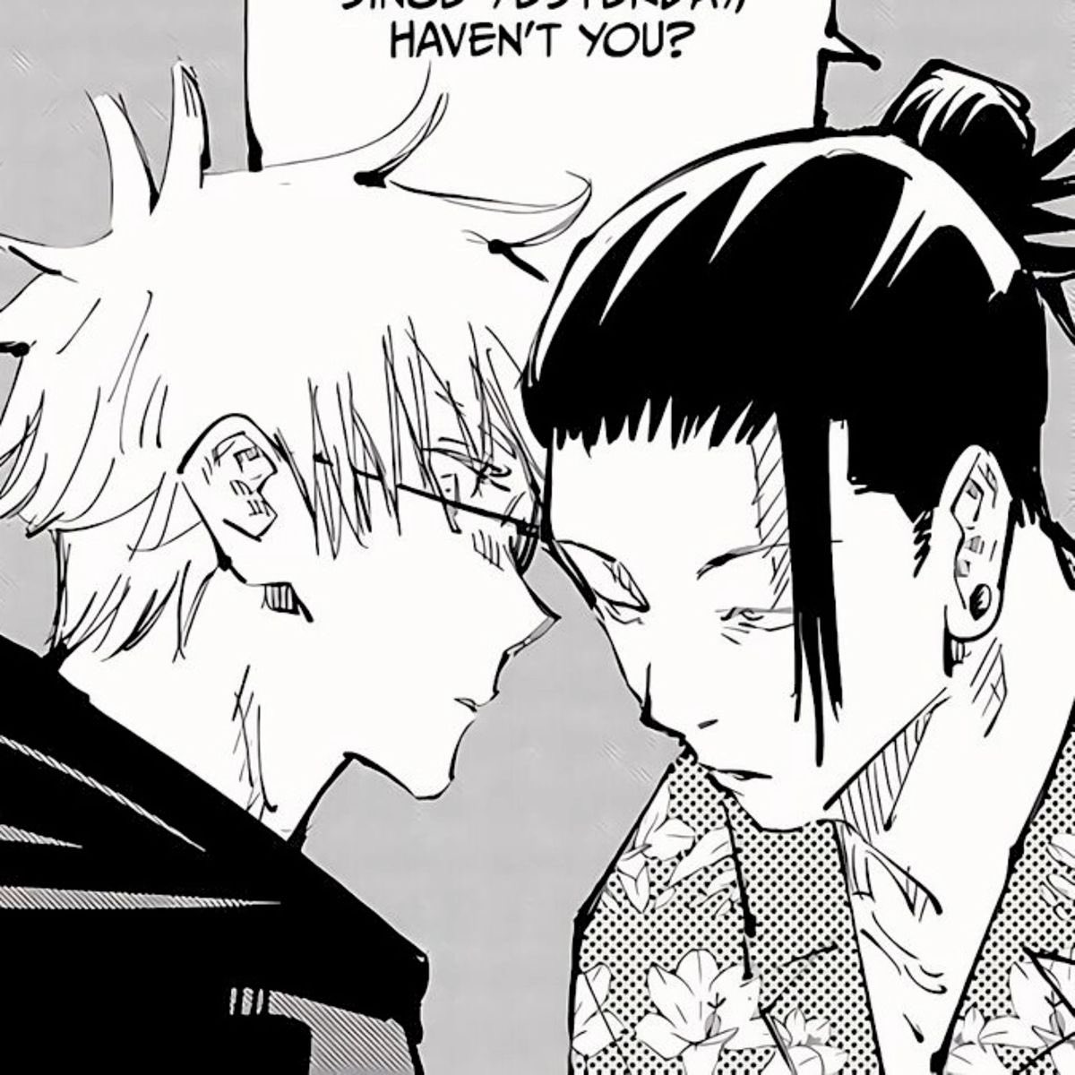 starlessatoru's tweet photo. these two always standing unnecessarily close just because. satosugu i love u https://t.co/zlHDVQR2B7