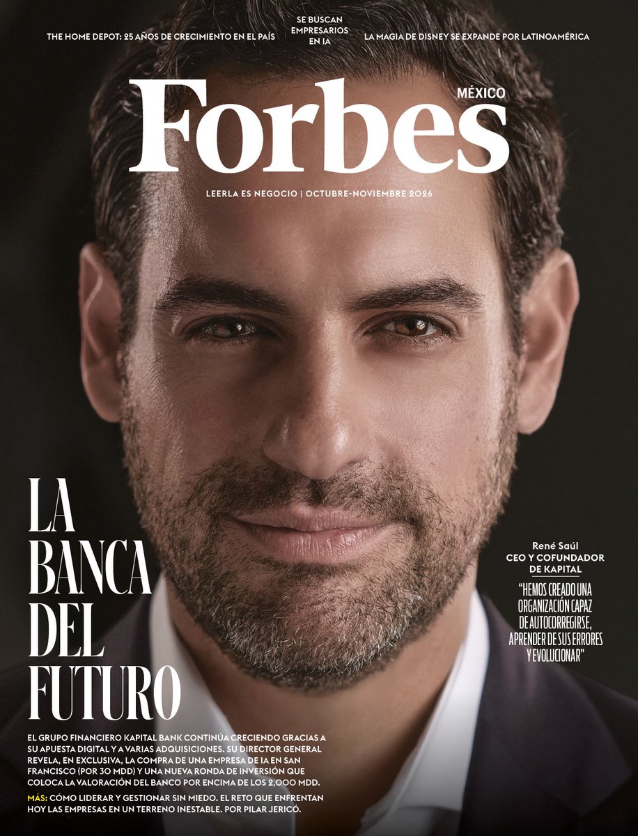 Forbes_Mexico's tweet photo. #NuestraRevista | 🗞️ ¡Ya disponible nuestra nueva edición! 

🏦 Las coincidencias existen. Un año después de anunciar su llegada al club de los unicornios, René Saúl Farro, CEO y cofundador de Kapital Bank, vuelve a Forbes México con una nueva exclusiva: la adquisición de la empresa estadounidense de inteligencia artificial Woz Code por 30 millones de dólares.

La operación forma parte de una estrategia más amplia para impulsar a Kapital como un aliado financiero de las empresas tecnológicas que llegan a México, acompañándolas en su establecimiento y crecimiento en el país.

¡Descubre los próximos pasos de Kapital dentro y fuera de México en nuestra nueva edición! 📰

📷: Pedro Flores 

#ForbesMéxico #RevistaForbes