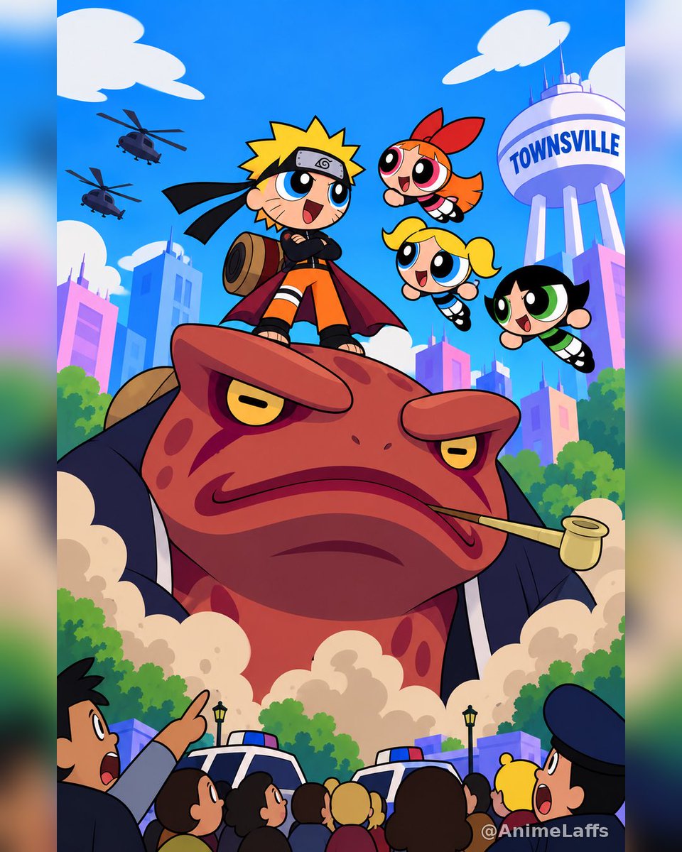 AnimeLaffs's tweet photo. Naruto x PPG https://t.co/B4nYssrPlL