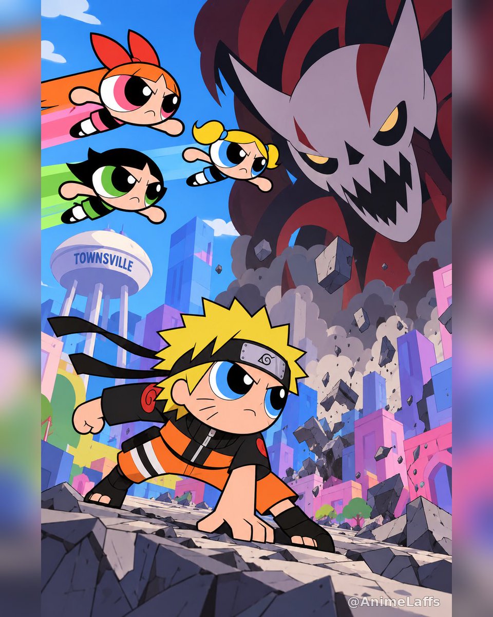 AnimeLaffs's tweet photo. Naruto x PPG https://t.co/B4nYssrPlL