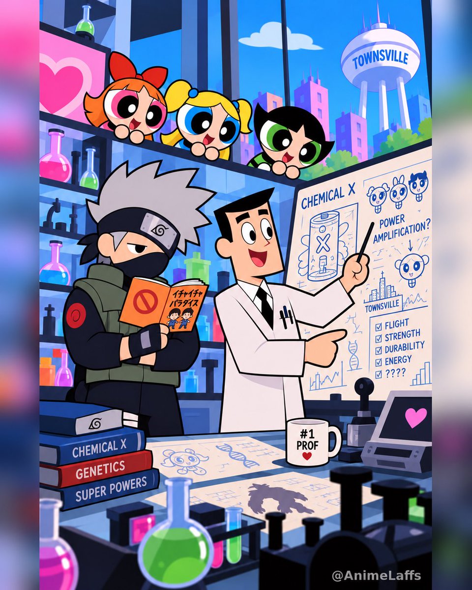 AnimeLaffs's tweet photo. Naruto x PPG https://t.co/B4nYssrPlL