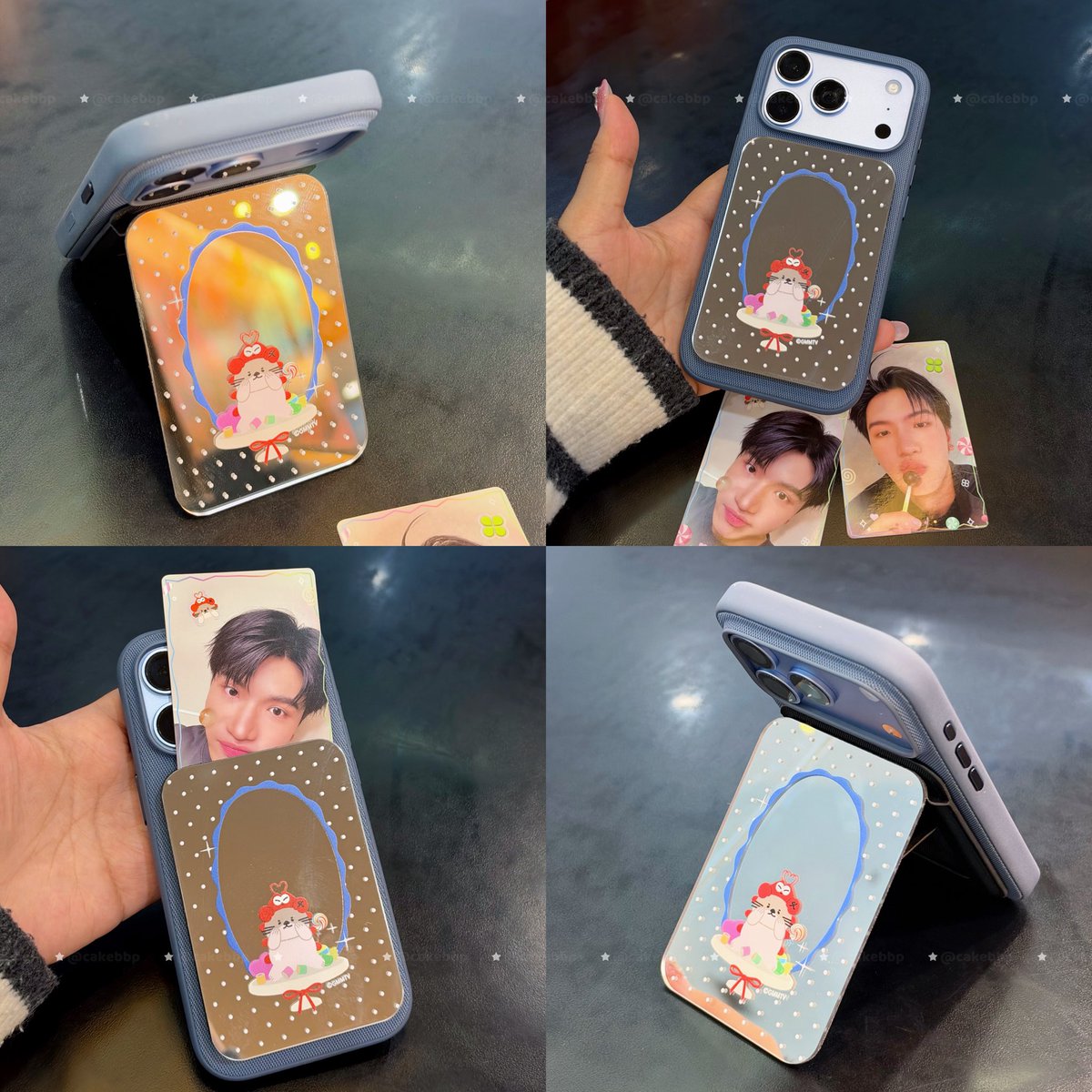 cakebbp's tweet photo. [ รีวิวสิ่งนี้ - Magnetic Mirror Wallet ]
#GMMTVFANIVAL2026HappyFamily
#NONGNOOONG 

• แปะหลังมือถือแล้วดูแกรม มีหน้าหลานแล้วดูดี ( น้องนุ่งน่ารัก )
• ใส่การ์ด/บัตรได้ประมาณ 1 ใบถ้วน... ลำบากตอนดัน��อกมา
• ตั้งมือถือได้ แข็งแรง

❌ กระจกเหมือนพร้อมบาดมือตลอดเวลา แอบกลัวงับ 🥲 https://t.co/f3qVc5RQiY