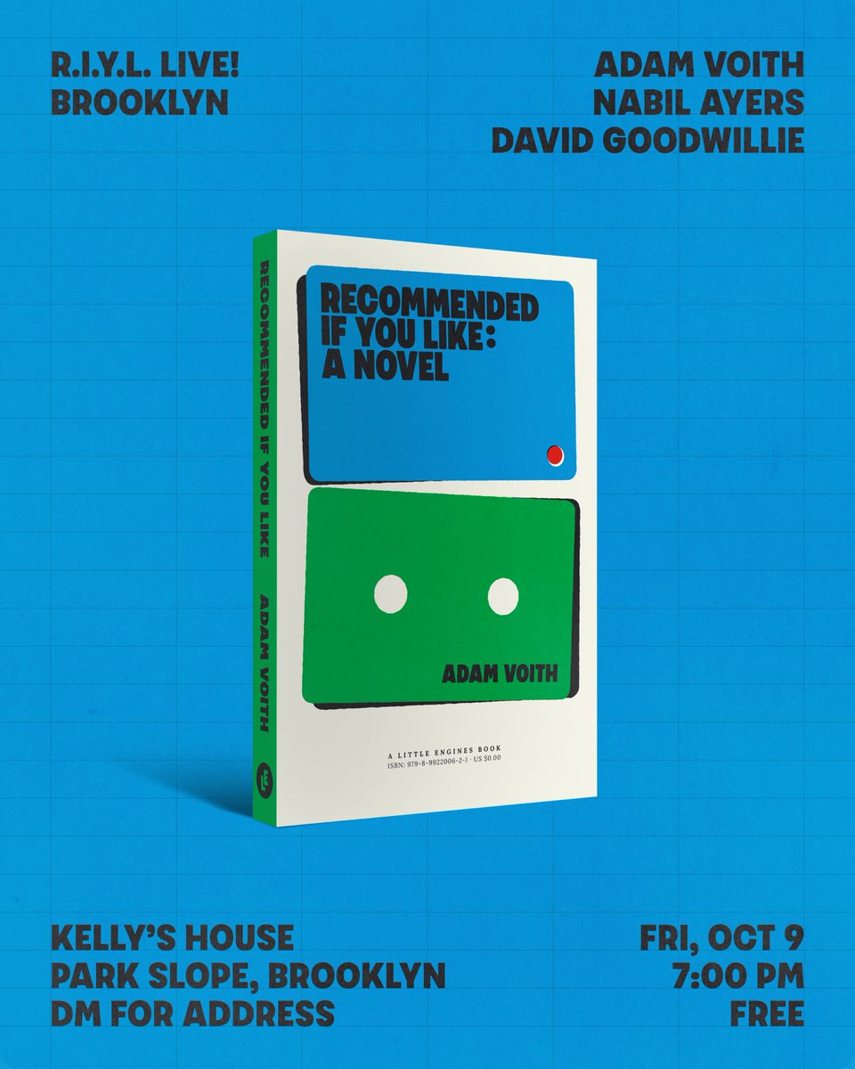 nabilayers's tweet photo. Reading something new and discussing Adam Voith’s great new book at a house show in Brooklyn next week. DM for address. https://t.co/WfnfiJ9Kwx