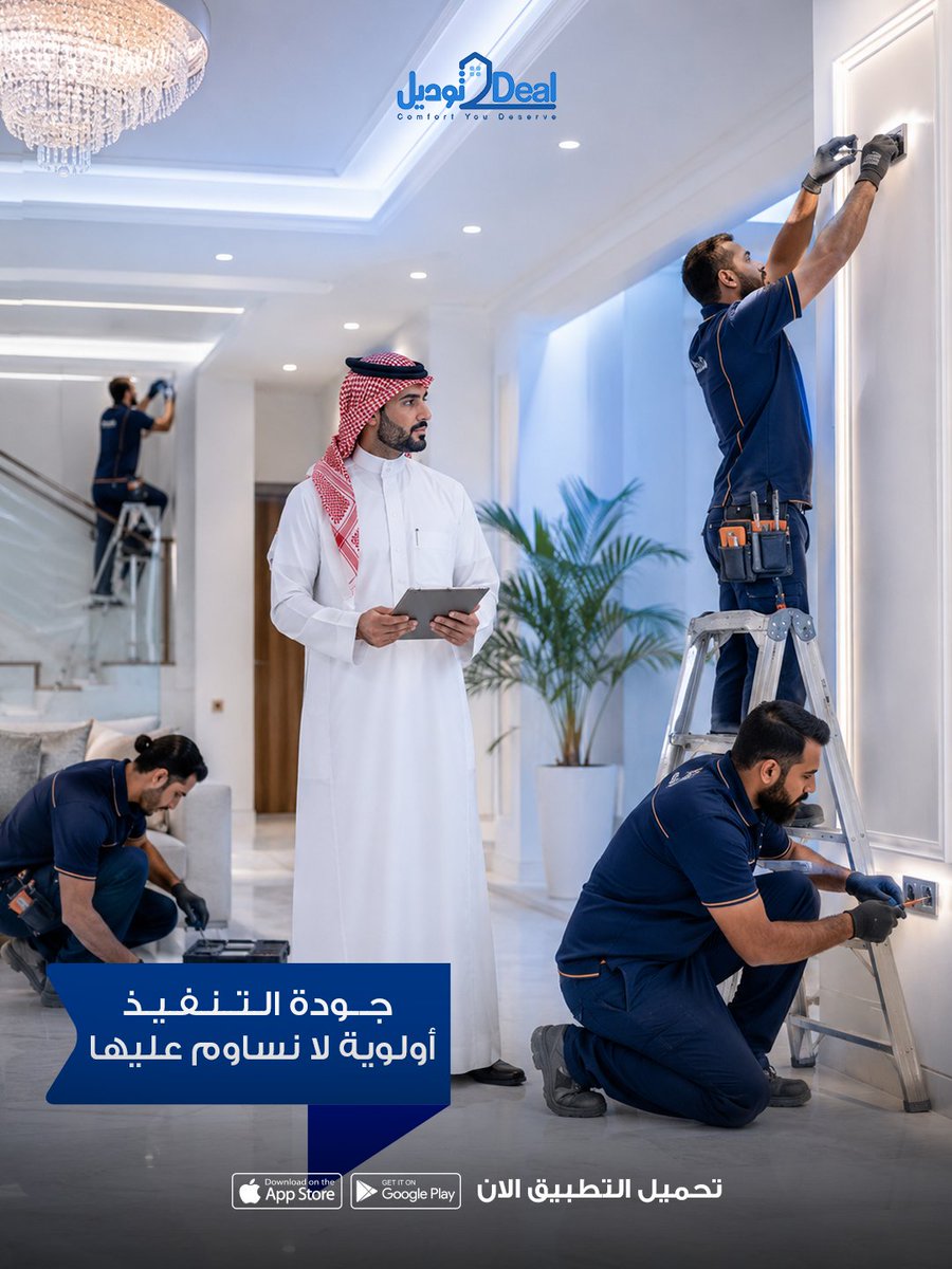d2deal20's tweet photo. حماية ممتلكاتك تتطلب الاستعانة بمختصين حقيقيين.
في توديل يخضع جميع مزودي الخدمات لمعايير فحص دقيقة لضمان تقديم عمل احترافي يحافظ على قيمة أصولك ويجنبك تكاليف الصيانة المتكررة.
اختر الموثوقية، واحجز خدمتك وأنت مطمئن. https://t.co/Xbc4MpOe9k