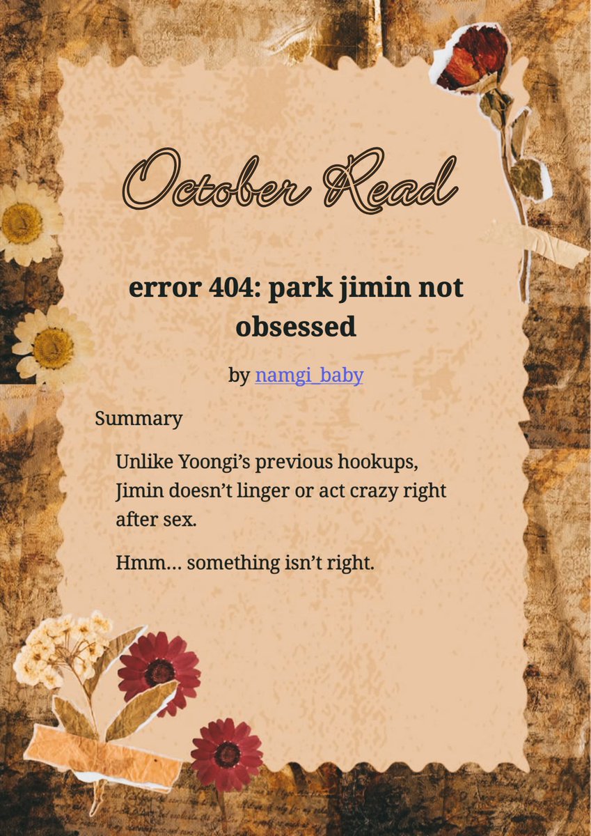 goddamnl0st_'s tweet photo. error 404: park jimin not obsessed
by namgi_baby

✴︎fwb to lovers(?)
✴︎🔞
✴︎crack, humor
✴︎yg is a fckboy but then jm happened
✴︎yg just spiraling over nonchalant jm
✴︎patient jm (a diva he is!)
✴︎jm just cracked the whole yg system

⟡ https://t.co/0FUUFjNbsO ⟡ https://t.co/PJe8CyWMjJ