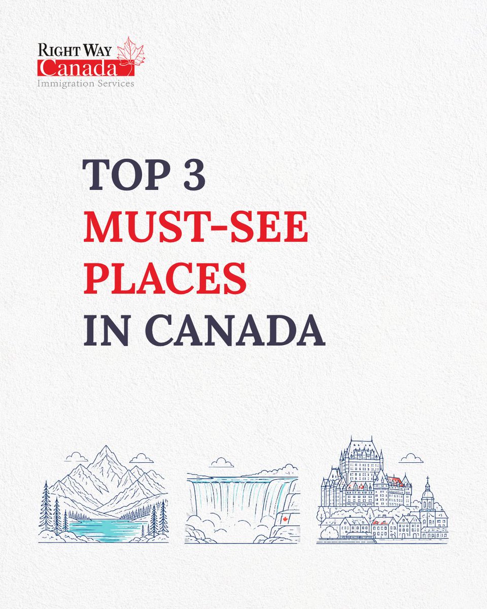 RightWayCanada's tweet photo. 3 places that make Canada unforgettable 🇨🇦👀
Which one would you visit first?

#Canada #VisitCanada #ExploreCanada #TravelCanada #MustSeeCanada #Banff #NiagaraFalls #QuebecCity https://t.co/CQxAc4Qymn