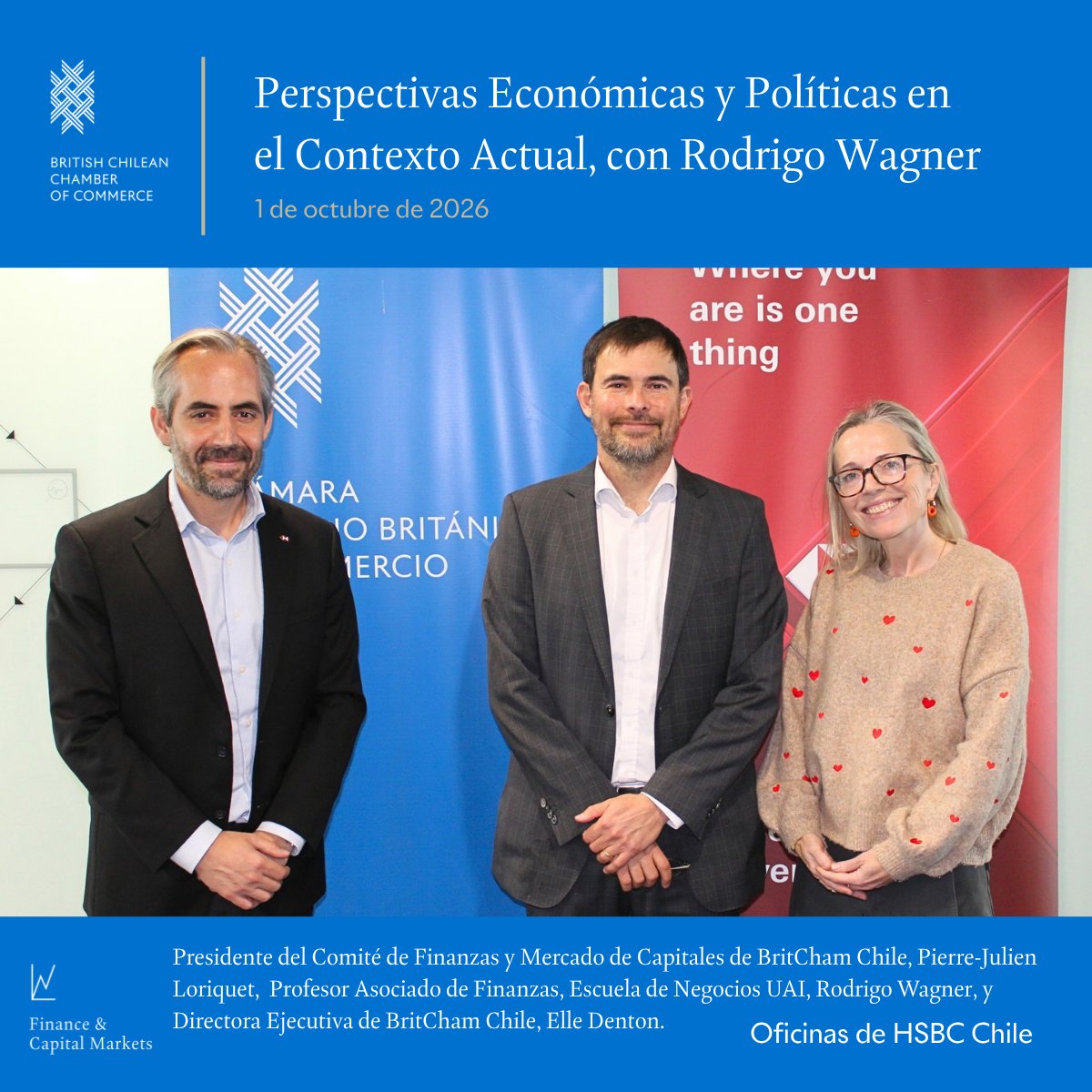 Britcham_Chile's tweet photo. 🔵 El Comité de Finanzas y Mercado de Capitales realizó una nueva sesión de su ciclo Perspectivas Económicas y Políticas, junto al Profesor Asociado de Finanzas de la UAI, Rodrigo Wagner, y moderada por su Presidente, Pierre-Julien Loriquet.
#Economía #Finanzas #BritCham https://t.co/iTAHdzFwF3