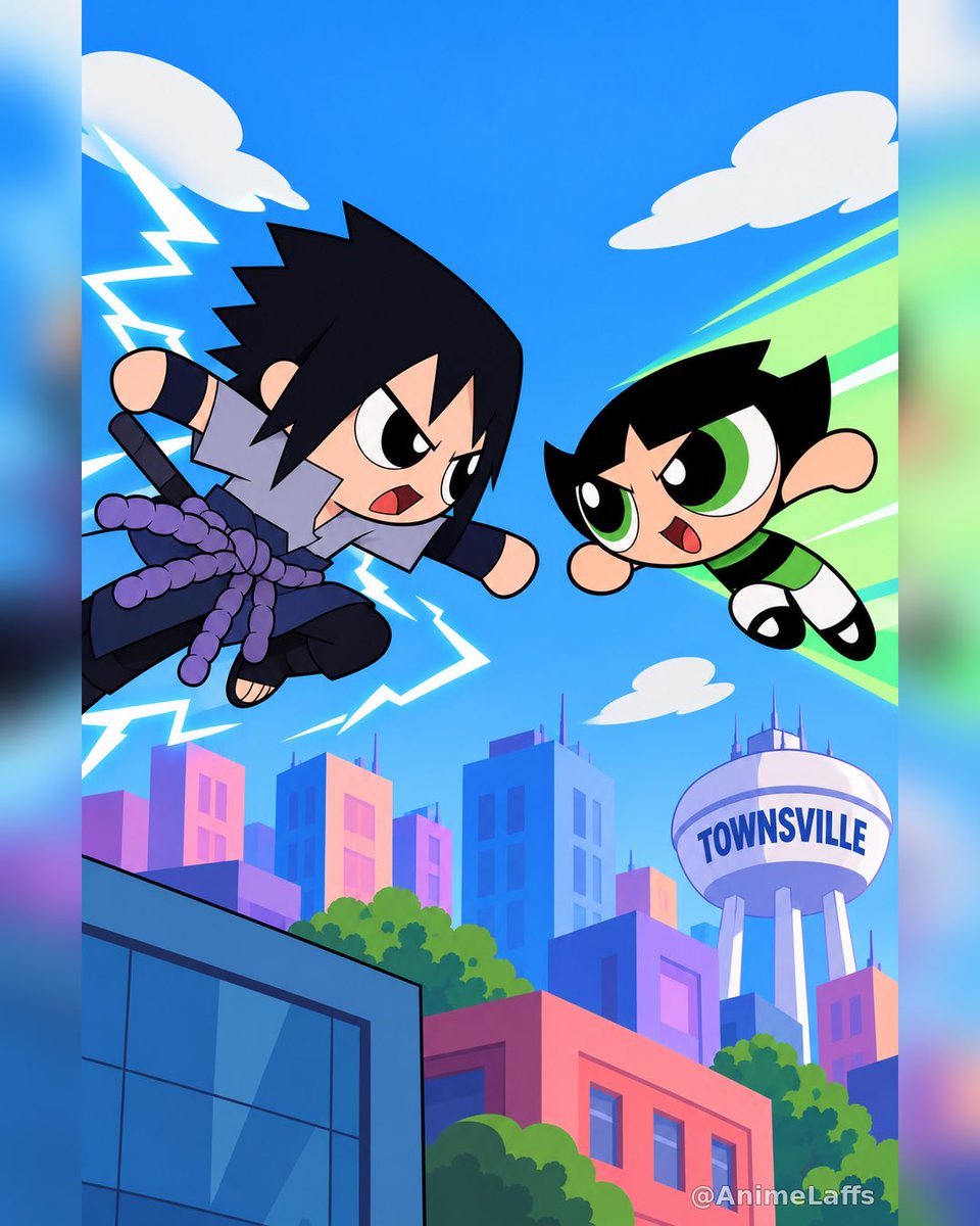 AnimeLaffs's tweet photo. Naruto  x PPG https://t.co/dXQ60ZvF6A