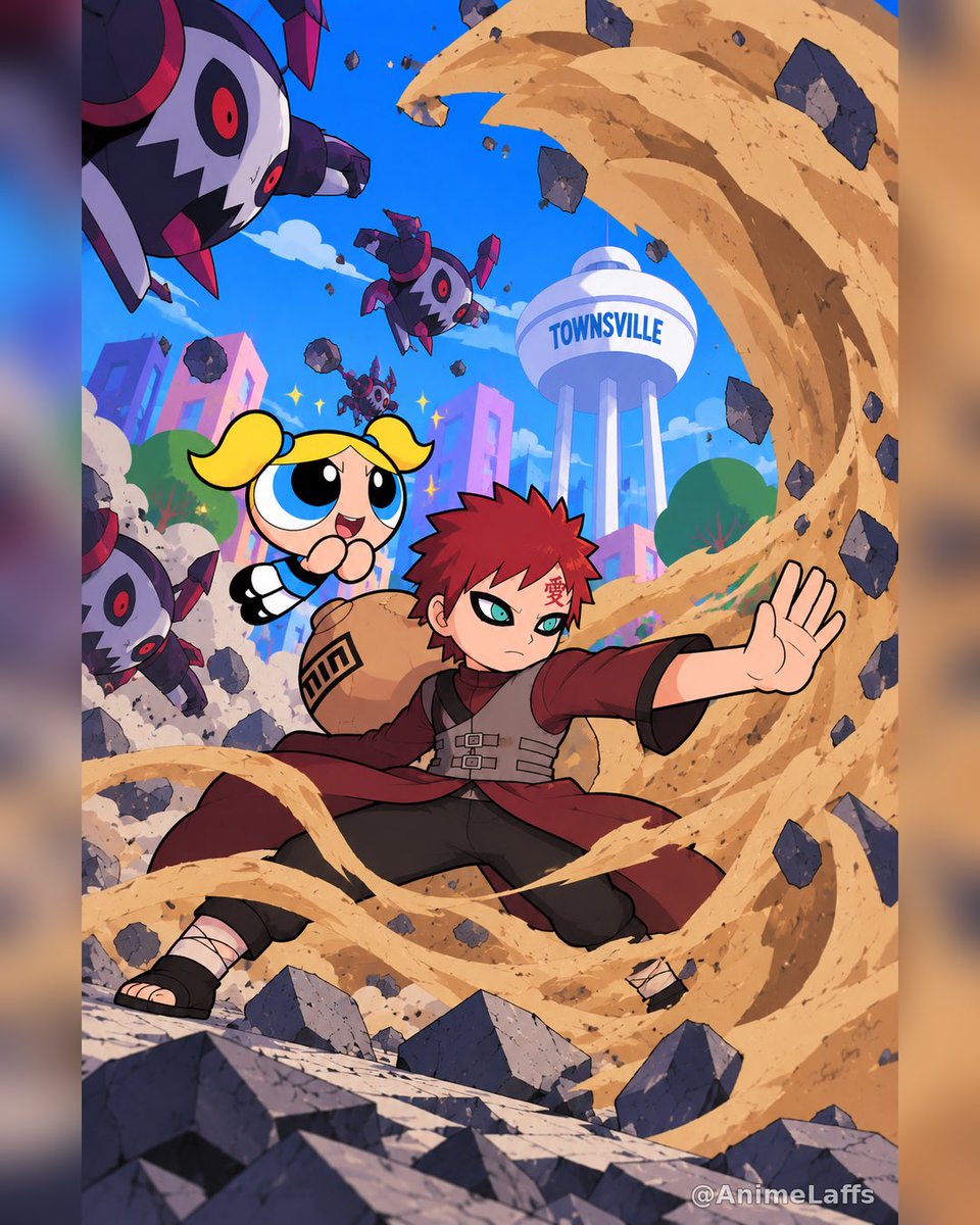 AnimeLaffs's tweet photo. Naruto  x PPG https://t.co/dXQ60ZvF6A
