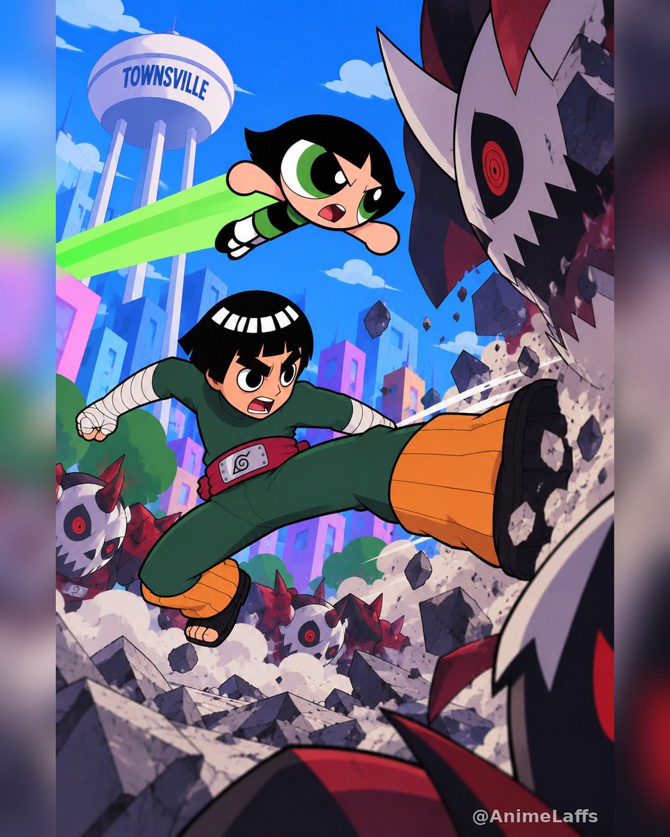 AnimeLaffs's tweet photo. Naruto  x PPG https://t.co/dXQ60ZvF6A