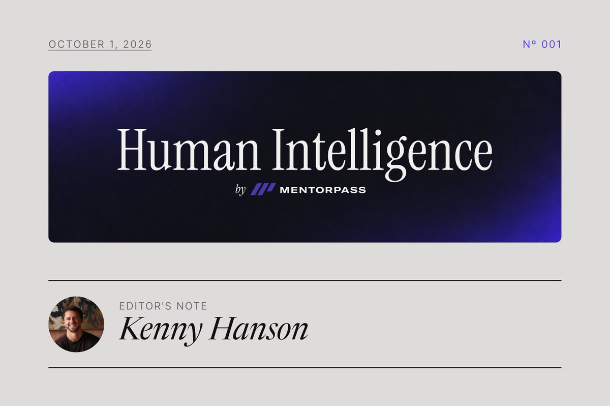 MentorPass's tweet photo. Human Intelligence, our new media brand, is now live!

This is a space for us to share wisdom from the brilliant humans at the frontier of our industry.

Our mission has always been to connect you with the help you need. This is one more way for us to do that, at scale.