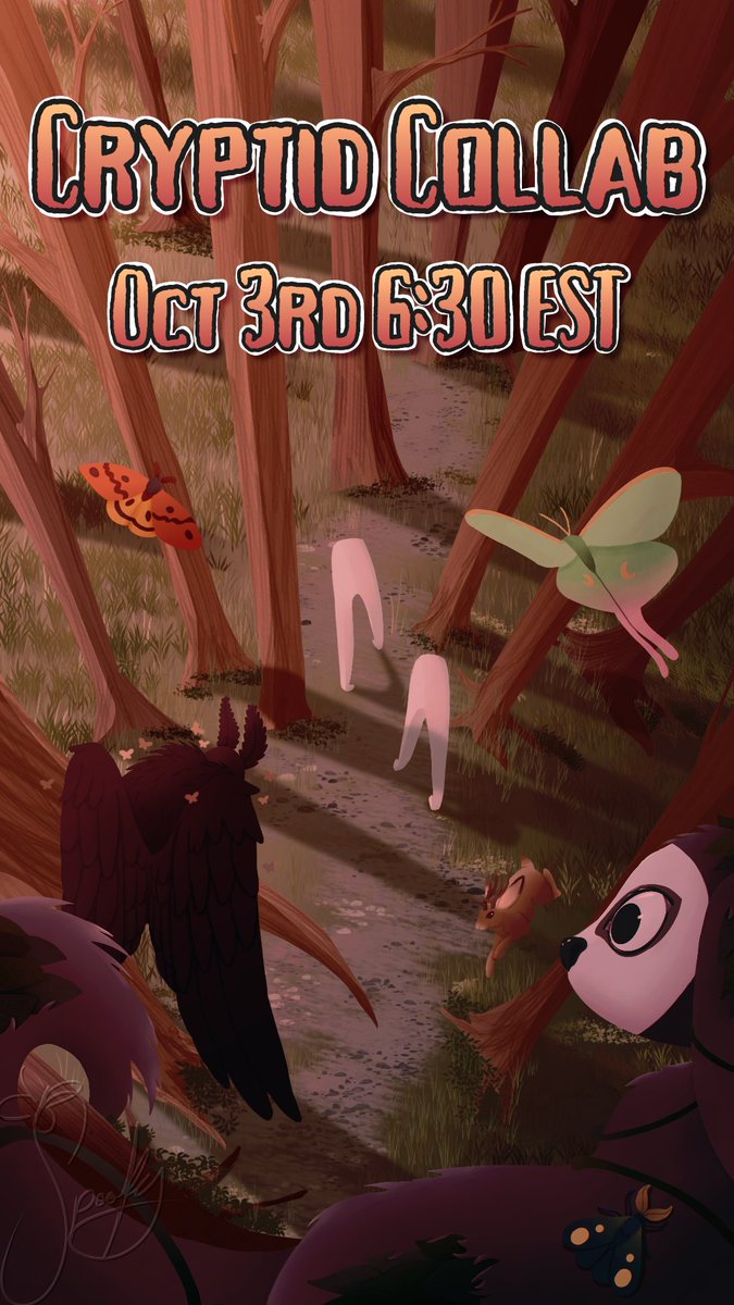 Silka_VT's tweet photo. It's going to be a spooky good moff of a time! Come check out some of your favorite moths covering their favorite crytids! 

#mothvtuber #vtubercollab #cryptidsandmoths

Love this art by my oshi!! 
 @spookhettiii 
https://t.co/4O0wVwgbn5 https://t.co/dgsVRSUGoY
