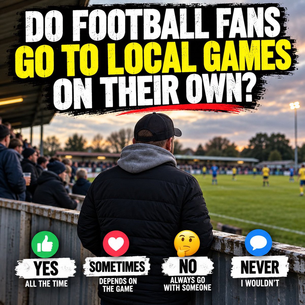 thenonleaguef's tweet photo. Do football fans go to games in their own? https://t.co/QokOpYrMWy