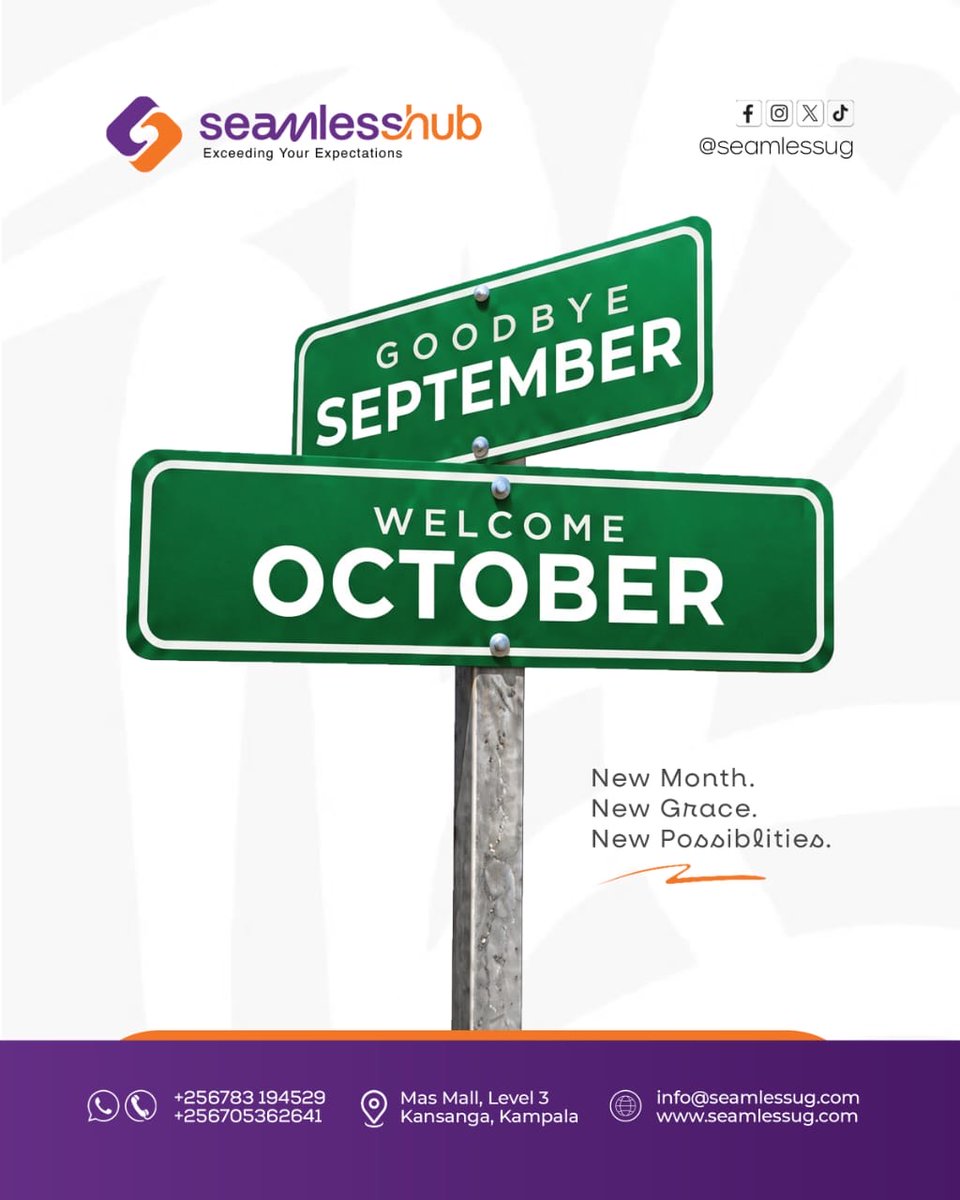 seamless_ug's tweet photo. Goodbye September. Welcome October 

New month, New Grace, New Possibilities 

Happy New Month to you all! https://t.co/zuYOCHntaK