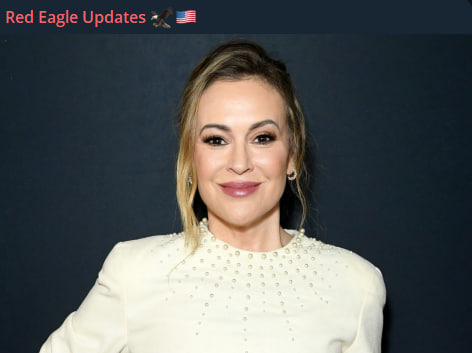 RedEagleUpdates's tweet photo. 🚨SHOCKING:

Federal investigators say Alyssa Milano’s son’s baseball fundraiser was a $600,000 scam.

“SHE USED HER OWN KID TO FLEECE 30,000 INSTAGRAM FOLLOWERS ACROSS 22 STATES. GAVE THE TEAM TEN GRAND AND POCKETED THE REST.”

MILANO NOW FACES INTERSTATE COMMERCE CHARGES.

(This quote is circulating on social media and linked to Alyssa Milano, it would be incredible if this brave quote is true)

Do you think she should face prison?

YES or NO?