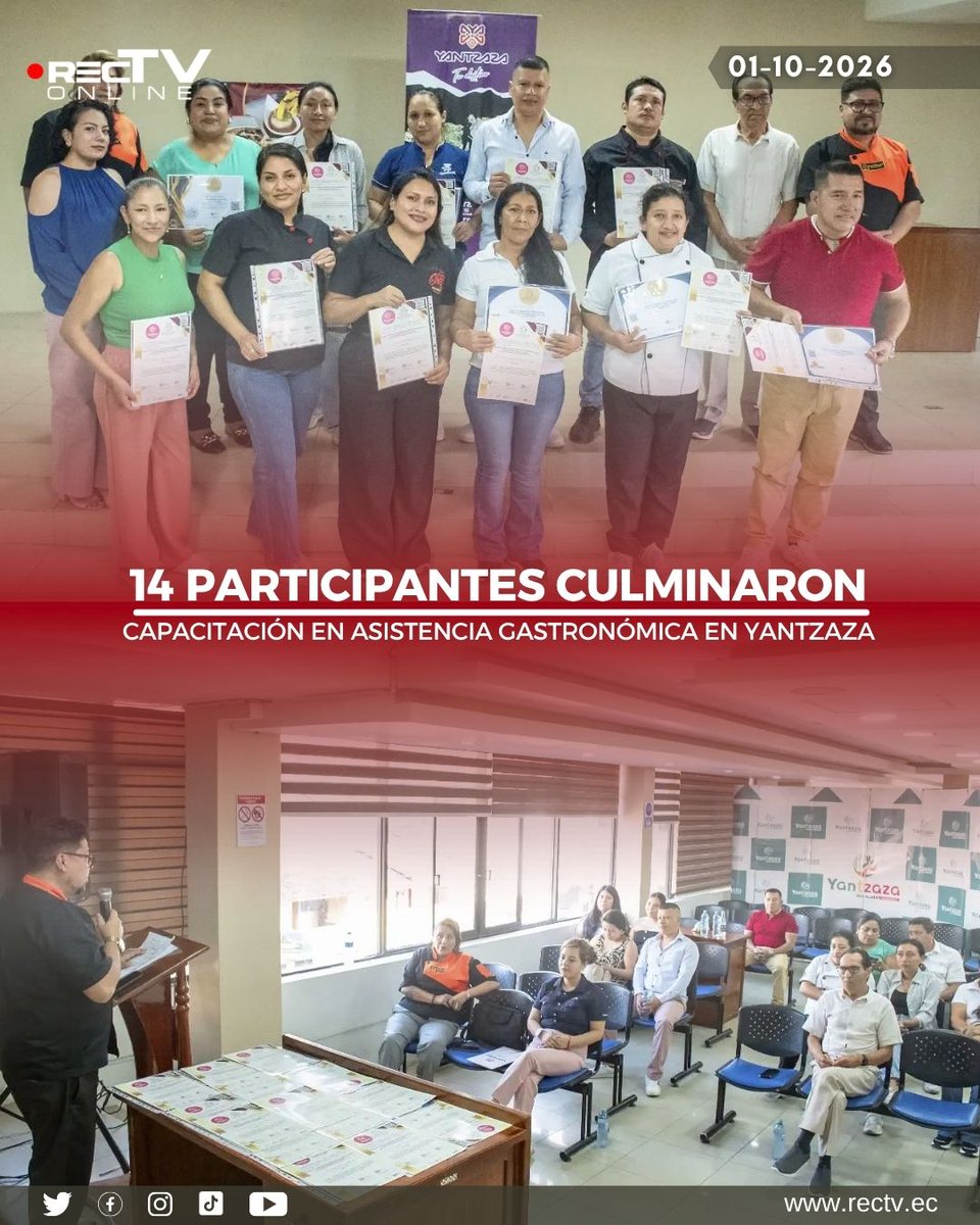 RecTVonline's tweet photo. #RecTv | Catorce participantes, entre hombres y mujeres, culminaron su formación en Asistencia en Elaboraciones Gastronómicas en Cocina, tras completar más de 120 horas de capacitación durante los meses de agosto y septiembre. https://t.co/CRGp75DH8G