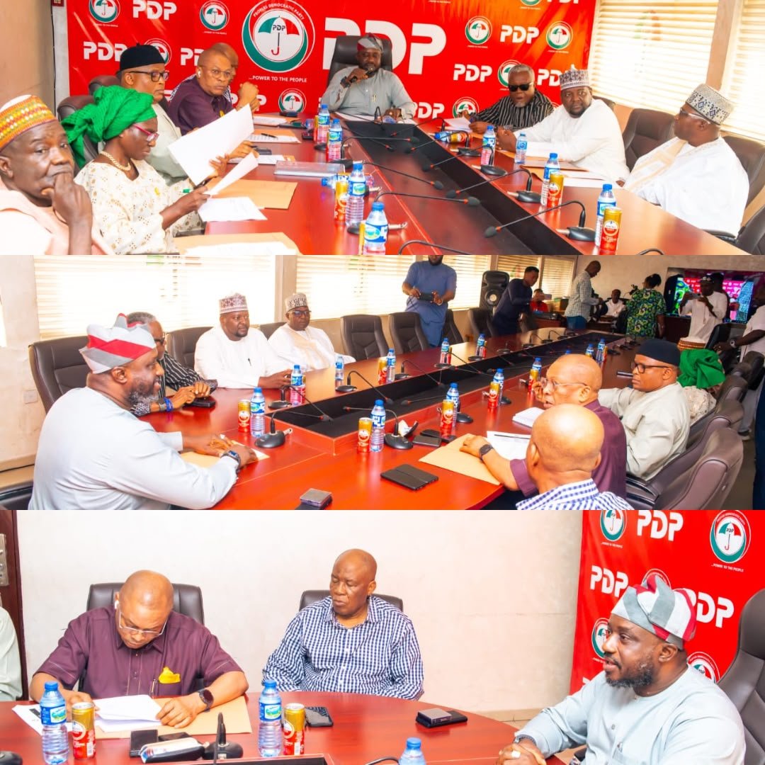 paulmcd61's tweet photo. *HAPPY 66TH INDEPENDENCE DAY, NIGERIA! 🇳🇬*

*HAPPENING NOW:*

*The National Working Committee (NWC) of the Peoples Democratic Party (PDP), is currently holding a strategic meeting at the Party’s National Headquarters, Wadata Plaza, Abuja.*

The Meeting is being presided over by the National Chairman, Hon. Abdulrahman Mohammed, alongside the National Secretary, Sen. Samuel Anyanwu, and other members of the NWC, both physically and virtually via Zoom.

Deliberations are expected to focus on the Party’s activities, particularly the successful conduct of the just-concluded Gombe State Governorship Primary Rerun in compliance with the High Court Judgment, as well as other strategic engagements and preparations ahead of the 2027 General Elections.

*PDP NATIONAL MEDIA HUB*
#PDPNationalMediaHub