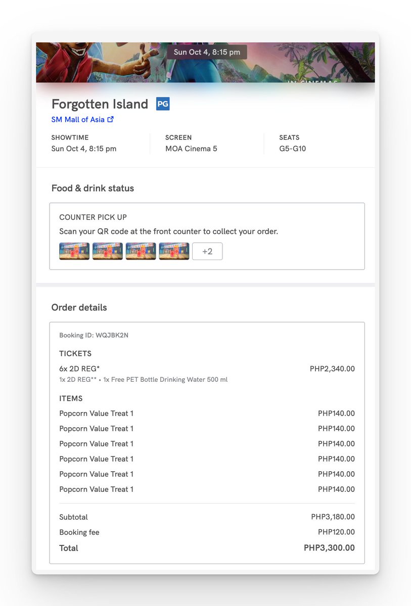 jholewser's tweet photo. forgotten island cinema tickets, quick raffle, giveaway!

first 6 po muna binili ko, i'll buy another batch if may gusto pa. with popcorn and drinks!

october 4, 2026 - sm mall of asia (moa) 
magkakatabi po kayo hehe. 

what to do: like, rt and reply po here

quick favor lang, baka pwede pafollow po hehehe (hindi po required)

thank u blooms! sensya na late, super busy at nagkasakit.

https://t.co/92GlejNAJ5

roleta ko po tom, oct 2, 6pm!