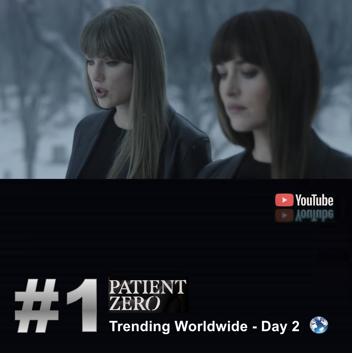 WORLDMUSICAWARD's tweet photo. Taylor Swift is the #1 Global Digital Artist for a 7th consecutive Day in her New Era with 7,215 points, over twice that of the 2nd Act on the list, and continues to rule iTunes, Apple Music & Spotify! Taylor scores a 4th at #1 on Global Spotify with her new Global Smash hit "Patient Zero", drawing another 5,582 Million streams after scoring the Biggest Debut for a Female and Solo song in 2026 and the 2nd overall! "Patient Zero"  has now surpassed 50 MILLION streams! It tops US Spotify for a 6th consecutive day with 2,004M plays after scoring the biggest US Debut over any song in 2026 with Taylor becoming the most streamed Female Artist on Spotify in a single day this year!  "Patient Zero" trends at #1 on YouTube for a 2nd day with over 6.7 MILLION views, and scores a 6th straight day atop the Worldwide & US iTunes song charts and the Worldwide, Global and US Apple Music song charts! It  scores a 5th day atop European Apple Music! Taylor is the 1st Artist in history with 82 songs reaching #1 on US iTunes! 💪🐐👑🤍
Taylor scores a 6th straight day of ALL KILL on Apple Music Album charts! Her new history-making Deluxe Album 'The Life of a Showgirl: The Encore' spends a 6th day at #1 on US Apple Music and is #1 for a 5th day on the Worldwide & European Apple Music Album charts! Her original masterpiece 'The Life Of A ShowGirl' ruled both charts for 1 day after Taylor's historic moment at this year's VMAs, becoming the most awarded Artist of All Time! 'The Life Of A ShowGirl' has spent a massive 98 days atop Worldwide iTunes and 54 days atop  European Apple Music so far! 'The Life of a Showgirl: The Encore' is #3 on the Worldwide & US iTunes Album charts and #6 on European iTunes after 4 straight days at #1 on All 3 charts! The Life of a Showgirl: The Encore' scored the Biggest Debut by a Deluxe Album in Spotify history with 40.53 MILLION filtered streams from just 4 tracks! 

Taylor rules Global Apple Music for a 5th straight day with "Patient Zero" holding at #1, and All 4 New songs from her Deluxe Album still in the Top 5 with  9 songs in the Top 70! 
#1. (=) Patient Zero - #1 x 6 Days 
#3. (=) Babylon - Peak 
#5. (-1) Pink Clouding  
#7. (-2) Cleveland 
#12. (-3) The Fate Of Ophelia  
#18. (-2) Opalite 
#61. (-1) I Knew It, I Knew You 
#66. (-21) Elizabeth Taylor
#95. (-31) Father Figure  

“Patient Zero” debuted with 4,512,677 views in its first day on YouTube, now one of the top opening songs of 2026 surpassing “The Cure”, “Stupid Song” and “Hate That I Made You Love Me”! 
WATCH: https://t.co/Iwvrz11vPV

Taylor's "Patient Zero" (lyric video) has over 8 MILLION views on YouTube after trending at #1 Worldwide upon its release!  
WATCH: https://t.co/3u3R4EGRqf

���Patient Zero” is set to debut at #1 on the UK Singles Chart! 

"Patient Zero" is projected to debut at #1 on the Billboard Hot 100! It will mark Taylor's 16th #1 hit and 10th record-tying #1 debut! “The Life of a Showgirl” will become the first album to score nine Top 5 songs on the Hot 100 surpassing Katy Perry's “Teenage Dream” (8) and will also become the first female album to produce three #1 songs on the Hot 100 this decade!

"Patient Zero" is projected to debut at #1 on the Canadian Hot 100.

'The Life of a Showgirl' is set to return to #1 on the Billboard 200 with over 150,000 units! 'The Life of a Showgirl' has now surpassed 5.6 Billion Streams on Spotify and has sold over 13 Million units globally!

Taylor rules the Worldwide iTunes Song chart for a 6th straight day with All 4 new songs from her new Deluxe Album holding in the Top 6 of and 7 songs in the Top 60:
#1. (=) Patient Zero - #1 x 6 Days
#4. (=) Pink Clouding - #2 x 4 Days
#5. (=) Babylon - #3 x 3 Days 
#6. (=) Cleveland! - #4 Peak
#22. (-9) The Fate of Ophelia - #1 x 48 Days
#38. (-11) I Knew It, I Knew You - #1 x 7 Days
#55. (+15) Opalite - #2 Peak

Taylor rules European iTunes for a 6th straight day, with All 4 new songs from her Deluxe Album still charting in the Top 10 and 6 songs in the Top 110:
#3. (=) Patient Zero - #1 x 2 Days
#6. (+1) Pink Clouding - #2 Peak
#7. (+3) Babylon - #2 Peak
#9. (=) Cleveland! - #4 Peak
#40. (-23) The Fate of Ophelia - #1 x 40 days
#108. (-34) Opalite - #6 Peak

Taylor rules US iTunes for a 6th straight day, holding the entire Top 4 with new songs from 'The Life of a Showgirl: The Encore' and 7 songs now back in the Top 50:
#1. (=) Patient Zero - #1 x 6 Days
#2. (=) Cleveland! 
#3. (=) Babylon 
#4. (=) Pink Clouding 
#19. (-2) The Fate of Ophelia 
#33. (-4) I Knew It, I Knew You - #1 Peak
#50. (+22) Opalite - #1 Peak 

Taylor rules the Worldwide Apple Music song chart for a 6th straight day with All 4 new songs from her Deluxe Album holding in the Top 6 and 9 songs charting in the Top 110:
#1. (=) Patient Zero - #1 x 6 Days
#3. (-1) Babylon - #2 Peak
#4. (=) Pink Clouding - #3 x 4 Days  
#5. (+1) The Fate of Ophelia
#6. (-1) Cleveland - #2 x 3 Days
#15. (-2) Opalite - #2 x 14 Days
#39. (-9) Elisabeth Taylor - #2 Peak
#70 (+2) I knew It, I Knew You - #2 x 7 days
#101 (-41) Father Figure - #4 Peak 

Taylor rules European Apple Music for a 6th day with her 4 new songs from 'The Life of a Showgirl: The Encore' still charting in the Top 8 of European Apple Music and 7 Songs charting in the Top 90:
#1. (=) Patient Zero - #1 x 5 Days
#4. (=) Babylon - #4 Peak
#6. (-1) Pink Clouding - #4 Peak 
#7. (+1) The Fate of Ophelia - #1 x 111 days
#8. (-1) Cleveland - #2 Peak
#22. (-2) Opalite - #2 x 12 Days
#87. (-20) Elisabeth Taylor - #2 Peak

Taylor rules US Apple Music for a 6th straight day with All 4 New songs from 'The Life of a Showgirl: The Encore' still in the Top 8 and 9 Songs still charting in the Top 160:
#1. (=) Patient Zero - 6th Day
#5. (-1) Babylon 
#6. (=) Pink Clouding 
#8. (-3) Cleveland 
#24. (-5) The Fate of Ophelia 
#58. (-12) Opalite
#133. (-37) Elisabeth Taylor 
#158. (-9) I Knew It, I Knew You
#160. (-49) Father Figure

Taylor continues to rule the Worldwide Apple Music Album chart with 8 Albums in the Top 80:
#1. The Life of a Showgirl: The Encore  - #1 x 5 Days
#14. (+1) TTPD - #1 x 26 Days
#22. (-3) folklore - #1 x 42 Days
#30. (+11) Midnights - #1 x 84 Days
#55. (-2) Lover - #1 x 14 Days
#58. (+1) reputation - #1 x 14 Days
#77. (=) 1989 - #1 x 56 Days
#80. (=) evermore - #1 x 39 Days

'The Life of a Showgirl: The Encore' on Apple Music so far (90x #1):
#1 Argentina
#1 Australia
#1 Austria
#1 Bahrain
#1 Belgium
#1 Belize 
#1 Bhutan
#1 Bolivia
#1 Brazil
#1 British Virgin Islands
#1 Bulgaria
#1 Cambodia
#1 Canada
#1 Cayman Islands
#1 Chile
#1 China
#1 Colombia
#1 Costa Rica
#1 Croatia
#1 Cyprus
#1 Denmark
#1 Ecuador
#1 El Salvador
#1 Estonia
#1 Fiji
#1 Finland
#1 Germany
#1 Greece
#1 Guatemala
#1 Guyana
#1 Honduras
#1 Hong Kong
#1 Hungary
#1 Iceland
#1 Indonesia
#1 Ireland
#1 Israel
#1 Jordan
#1 Kazakhstan
#1 Kuwait
#1 Kyrgyzstan
#1 Laos
#1 Latvia
#1 Lebanon
#1 Libya
#1 Lithuania
#1 Luxembourg
#1 Macau
#1 Malaysia
#1 Maldives
#1 Malta
#1 Mexico
#1 Myanmar
#1 Nepal
#1 Netherlands
#1 New Zealand
#1 Nicaragua
#1 North Macedonia
#1 Norway
#1 Oman
#1 Panama
#1 Paraguay
#1 Peru
#1 Philippines
#1 Poland
#1 Portugal
#1 Qatar
#1 Romania
#1 Saudi Arabia
#1 Serbia
#1 Singapore
#1 Slovenia
#1 Solomon Islands
#1 South Africa
#1 Spain
#1 Sri Lanka
#1 Suriname
#1 Sweden
#1 Switzerland
#1 Taiwan
#1 Thailand
#1 Trinidad and Tobago
#1 Turkey
#1 Ukraine
#1 United Arab Emirates
#1 United Kingdom
#1 United States
#1 Uruguay
#1 Venezuela
#1 Vietnam

'The Life of a Showgirl: The Encore' on iTunes so far (45x #1):
#1 Argentina
#1 Australia
#1 Austria
#1 Bahrain
#1 Bolivia
#1 Brazil
#1 Canada
#1 Colombia
#1 Cyprus
#1 Czech Republic
#1 Denmark
#1 Ecuador
#1 Finland
#1 France
#1 Germany
#1 Greece
#1 Hungary
#1 India
#1 Indonesia
#1 Ireland
#1 Israel
#1 Jordan
#1 Luxembourg
#1 Malaysia
#1 Mexico
#1 Netherlands
#1 New Zealand 
#1 Nicaragua
#1 Norway
#1 Philippines
#1 Poland
#1 Portugal
#1 Romania
#1 Saudi Arabia
#1 Singapore
#1 Slovakia
#1 Slovenia
#1 South Africa
#1 Spain
#1 Sweden
#1 Turkey
#1 United Arab Emirates
#1 United Kingdom
#1 United States
#1 Vietnam

"Patient Zero"  on Spotify NOW (11x #1):
Spotify (11x #1):
#1 Australia
#1 Austria
#1 Canada
#1 Estonia
#1 Germany
#1 Singapore
#1 Switzerland
#1 United Arab Emirates
#1 United Kingdom
#1 United States
#1 Worldwide 

"Patient Zero" on YouTube NOW:
#1 Australia
#1 New Zealand
#1 United States

"Patient Zero" on iTunes so far (55x #1):
#1 Argentina
#1 Australia
#1 Austria
#1 Belgium
#1 Bolivia
#1 Brazil
#1 Brunei Darussalam
#1 Bulgaria
#1 Cambodia
#1 Canada
#1 Chile
#1 Colombia
#1 Costa Rica
#1 Czech Republic
#1 Denmark
#1 Ecuador
#1 El Salvador
#1 Finland
#1 France
#1 Germany
#1 Greece
#1 Guatemala
#1 Honduras
#1 Hungary
#1 India
#1 Indonesia
#1 Ireland
#1 Israel
#1 Jordan
#1 Latvia
#1 Lebanon
#1 Lithuania
#1 Malaysia
#1 Malta
#1 Mexico
#1 Netherlands
#1 New Zealand
#1 Norway
#1 Panama
#1 Philippines
#1 Poland
#1 Portugal
#1 Saudi Arabia
#1 Singapore
#1 Slovakia
#1 Slovenia
#1 South Africa
#1 Spain
#1 Sweden
#1 Switzerland
#1 Thailand
#1 Turkey
#1 United Arab Emirates
#1 United Kingdom
#1 United States

"Patient Zero" on Apple Music so far (37x #1):
#1 Argentina
#1 Australia
#1 Austria
#1 Bahrain
#1 Brazil
#1 Cambodia
#1 Canada
#1 Denmark
#1 Estonia
#1 Germany
#1 Iceland
#1 Ireland
#1 Kuwait
#1 Lebanon
#1 Luxembourg
#1 Maldives
#1 Malta
#1 Netherlands
#1 New Zealand
#1 North Macedonia
#1 Norway
#1 Oman
#1 Philippines
#1 Poland
#1 Portugal
#1 Qatar
#1 Romania
#1 Saudi Arabia
#1 Serbia
#1 Singapore
#1 Slovenia
#1 Suriname
#1 Sweden
#1 Switzerland
#1 United Arab Emirates
#1 United Kingdom
#1 United States  

#TheLifeofaShowgirlTheEncore
#PatientZero
#TaylorSwift 
@TaylorSwift