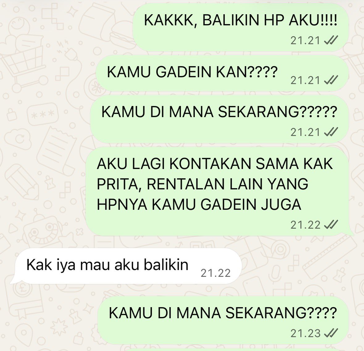 soohappie's tweet photo. gak ekspek kejadian juga di aku, hp rent digadein cust 😭😩 doain guys hpnya bisa balik 😔😔😔🙏🙏🙏 https://t.co/vegT5ILx94