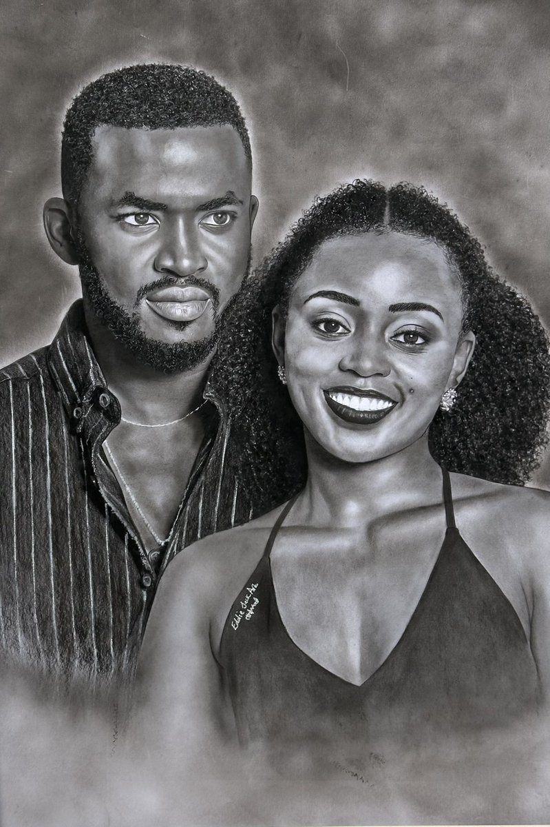 EddieJackArt's tweet photo. Honoured to have created this piece for two beautiful people @KomugishaOlivia & @TwinomujuniHen1 on their wedding day

Thanks to the family for trusting me to turn a part of their love story into art. It means so much to have this piece of work; be part of such a special moment.

Congratulations to the beautiful couple! May your marriage be filled with love, laughter, and a lifetime of beautiful memories. 🎉 🎈 🎊 ❤️