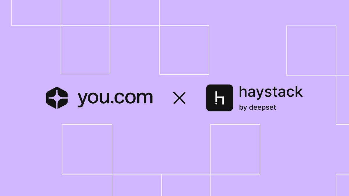 Haystack_AI's tweet photo. 🌐 Building an AI agent that needs web intelligence?

@youdotcom brings semantic web search and real-time retrieval directly into your Haystack agents!

Add YoucomWebSearch to your agent (or your pipeline), configure your https://t.co/lz6MKhEPR4 API credentials, and your agent can search the live web mid-run, pulling in content, snippets, and metadata that provide enough ground for downstream tasks.

Think of an agent that researches a topic in real time instead of working off its index.

🐍 pip install youcom-haystack
🔗 https://t.co/85hmbAj4Px