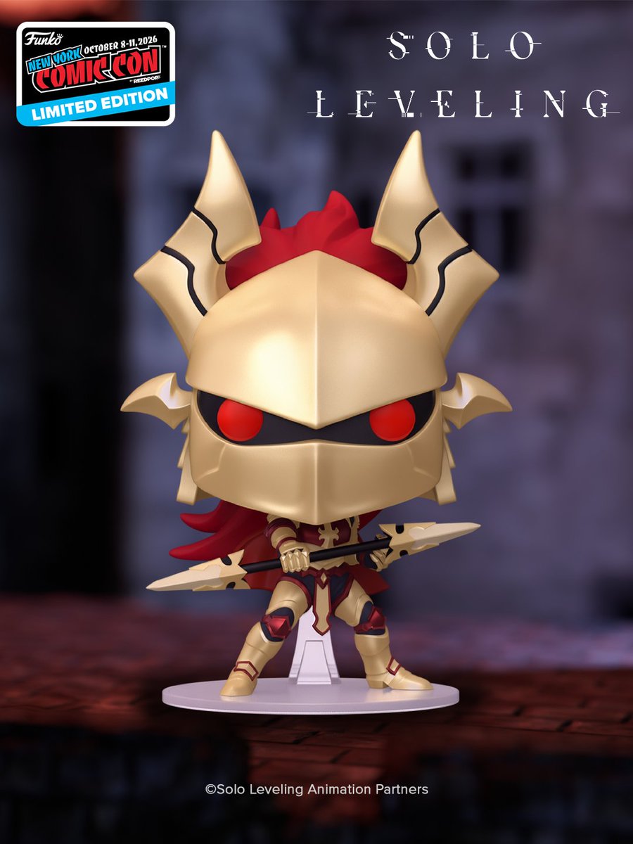 OriginalFunko's tweet photo. Unmask new allies ⚔️ Fully armored for battle, this exclusive POP! Esil Radiru is prepared to join your Solo Leveling set. And don’t miss out on securing one of the 1,500 Limited Edition – LEGENDARY POP! Esil Radiru collectibles, available only at the Funko booth during NYCC. https://t.co/xk32cprmOe