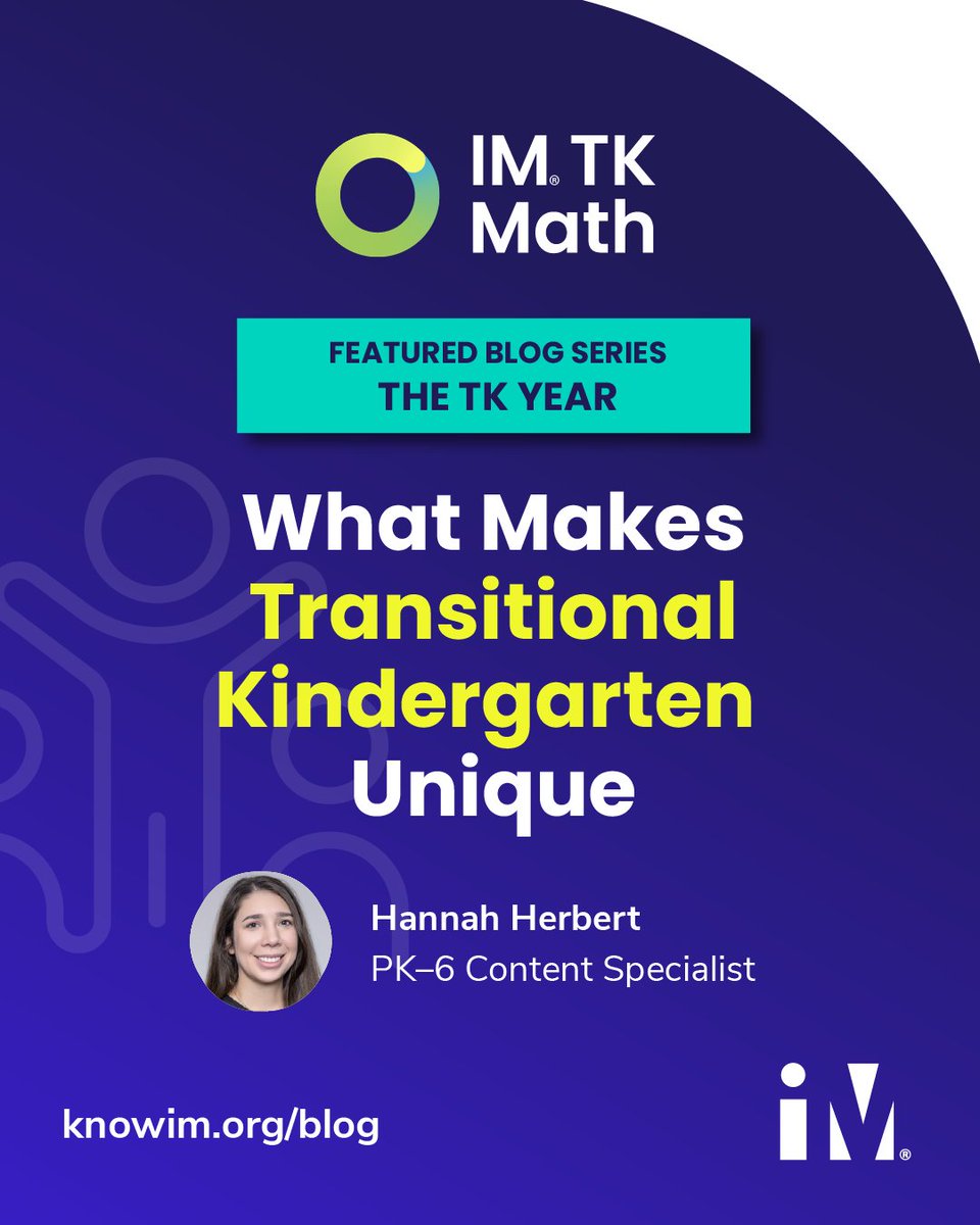IllustrateMath's tweet photo. Transitional kindergarten isn’t a younger kindergarten, and it isn’t PreK repeated. It’s a year all its own. Our new blog series, The TK Year, starts with what makes TK unique and how it sets students up for success.

 Read the full post at https://t.co/p0jzoEvxUJ. 

#IMBlog https://t.co/wH1cJ1SOeK