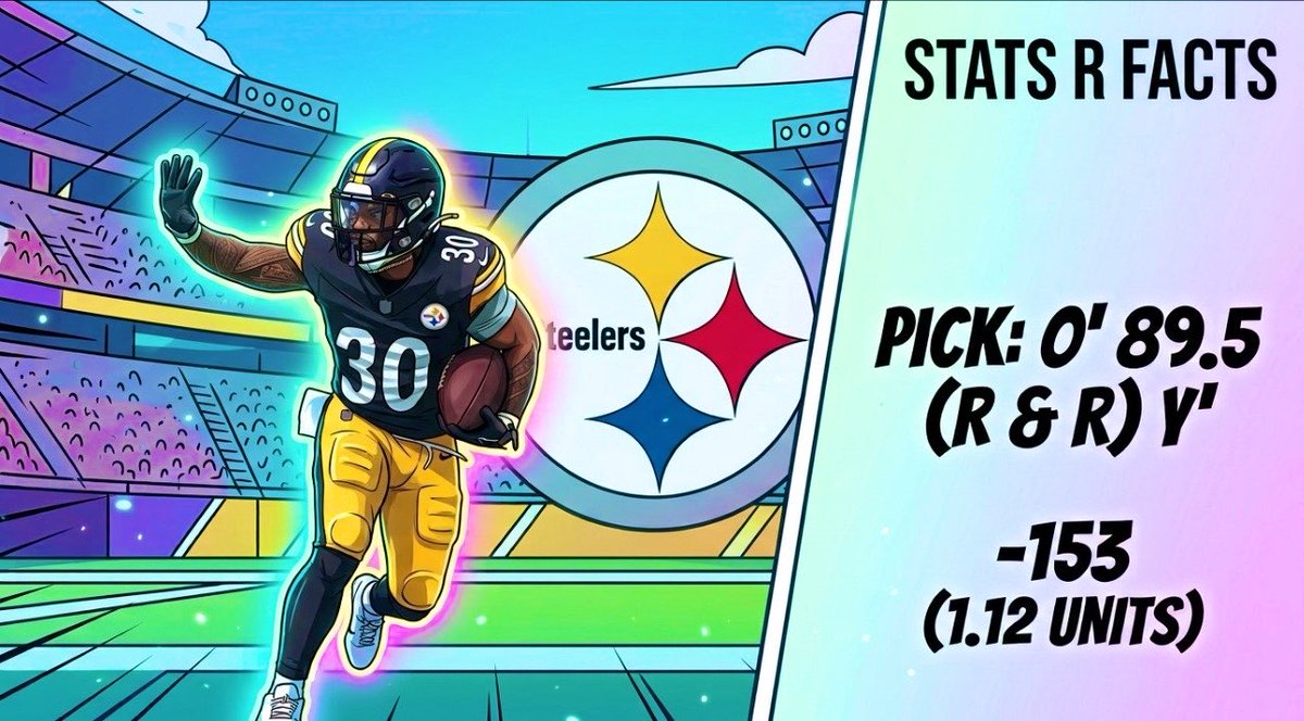 STATSFACT5's tweet photo. #NFL October 1st (Play #1)
🚨HE DOMINATES TODAY🚨
🌟J WARREN - OVER 89.5 (R & R) Y’
🏷️(-153)
📚(BETR)
🎮(#SteelersNation @ #DawgPound)
LEAVE A ❤️ IF TAILING + HYPED!
———————————————————
VIP secured elite value! Would play up to 99.5 comfortably
Rico Dowdle is OUT! Warren played a CAREER HIGH 90% of snaps last week having 127 RUSH YDS and 47 receiving YDS on 17 rush attempts and 4 receptions!
Short week but expecting similar volume again!
Loving this read with not only Rico out, but no matter what gamescript we get, I’m expecting Warren to DOMINATE in either!
RB’s against the Browns so far this season :arrow_down:
B TUTEN - 88 (R & R) YDS
B IRVING - 90 (R & R) YDS
C HUBBARD - 110 (R & R) YDS
Hubbard here is the BEST comparison since RB’s on the depth chart were OUT for the Panthers and Coker got injured during the game so he became an absolute WORKHORSE in BOTH rushing and receiving!
Browns defensively hasn’t been fantastic, they are bottom 5 in pressure % AND blitz %, a pretty standard defence with not a ton of influence..
Once again, expecting a similar affect here with Warren.
📊@stats_bench
———————————————————
$10 MONTHLY VIP/DISCORD HERE: https://t.co/vhgOFolbsQ
#PlayerPropBets
#SportsBettingX
#GamblingX
#PropBets
#Parlays
#VIP