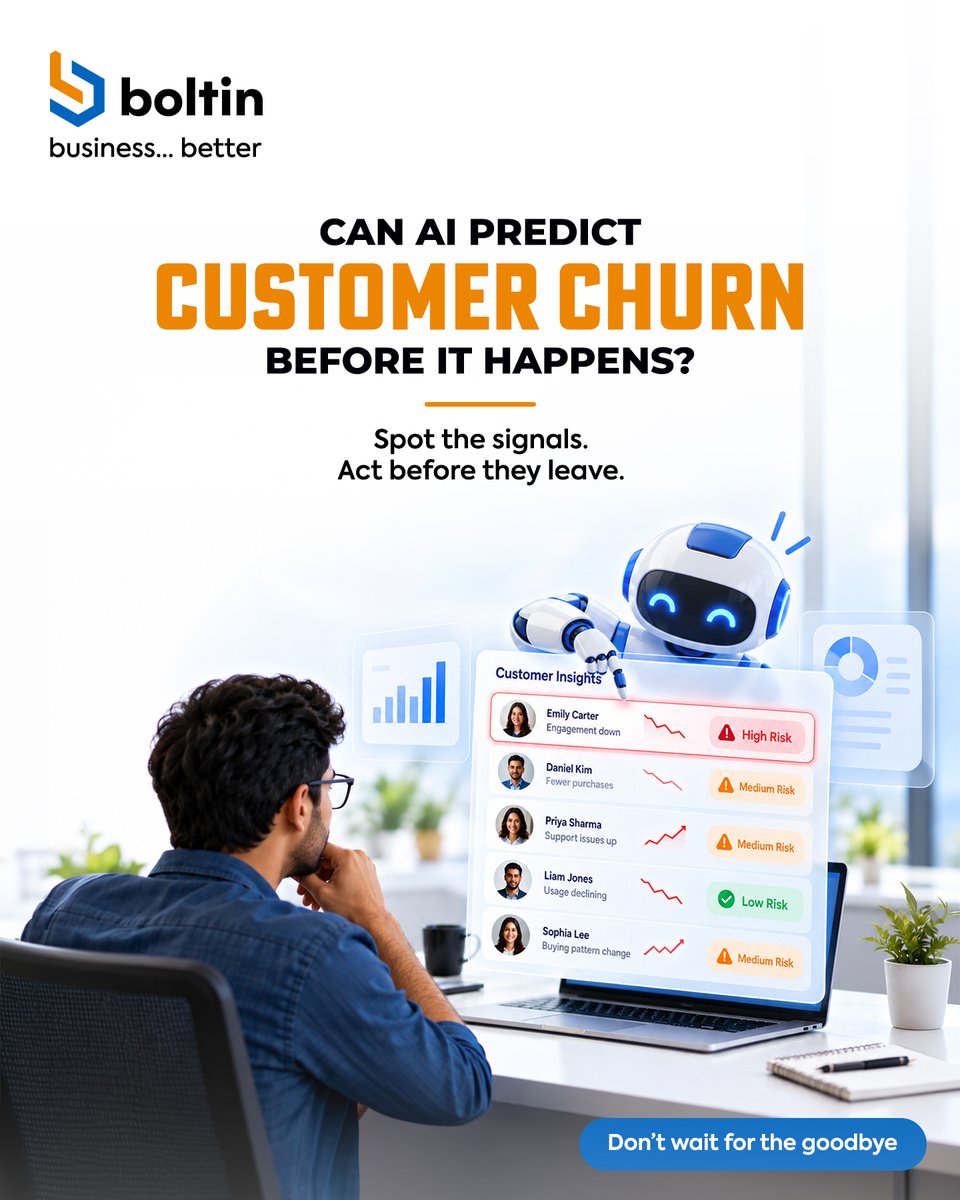 getboltin's tweet photo. Customer churn isn't always sudden.
Customer churn is when customers stop buying, using or engaging.
Predictive analytics can help spot warning signs earlier.
Turn customer signals into earlier decisiions
https://t.co/vwEvTsrrbV
#CustomerChurn #SMB #SmallBusiness https://t.co/mE9vlRtBY4