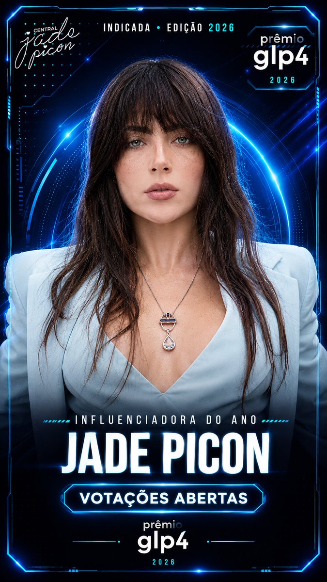 cfjadepiconn's tweet photo. ✨ VOTAÇÕES ABERTAS! ✨

Nossa Jade Picon está indicada ao Prêmio GLP4 2026, na categoria Influenciadora do Ano! 💙🏆

VOTE AQUI: https://t.co/VTLLsAx26O https://t.co/YAdBqVvUlv