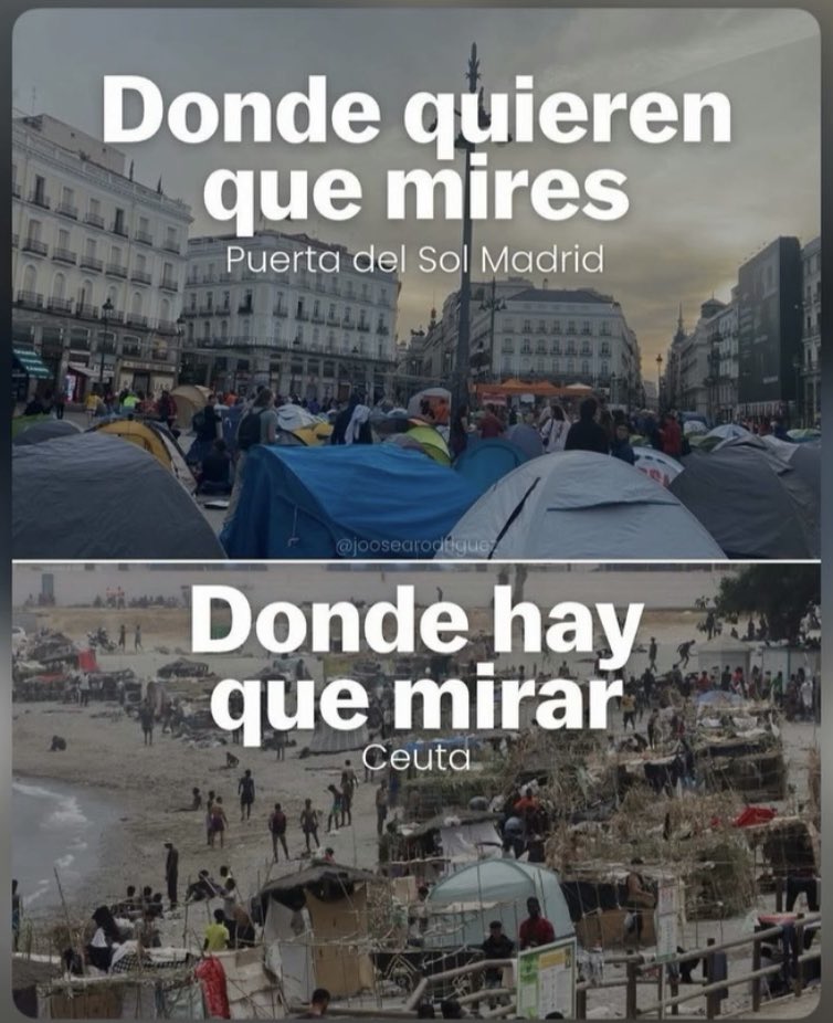 jjavierbueno's tweet photo. Así de claro…

#Ceuta #CeutaEsEspaña #CeutaNoEstáSola #CeutaInvadida #CeutaNoSeRinde #España #invasión #Marruecos #Acampada #PuertaDelSol #Sol #Madrid #Ayuso #inquiokupación #okupación #Podemos #Sumar #Perroflauta #PuertaSol https://t.co/QHwwdLMkY1
