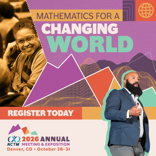 MTEP2_0math's tweet photo. Join the 2026 NCTM Annual Meeting & Exposition Oct. 28–31 in Denver! Connect with mathematics educators and explore belonging, learning and leading in a changing world.
Register by Oct. 27: https://t.co/agNVrEhJOf
#MTEP #NCTM #AMTE #NCSM #MTBoS https://t.co/U0VwgorUIv