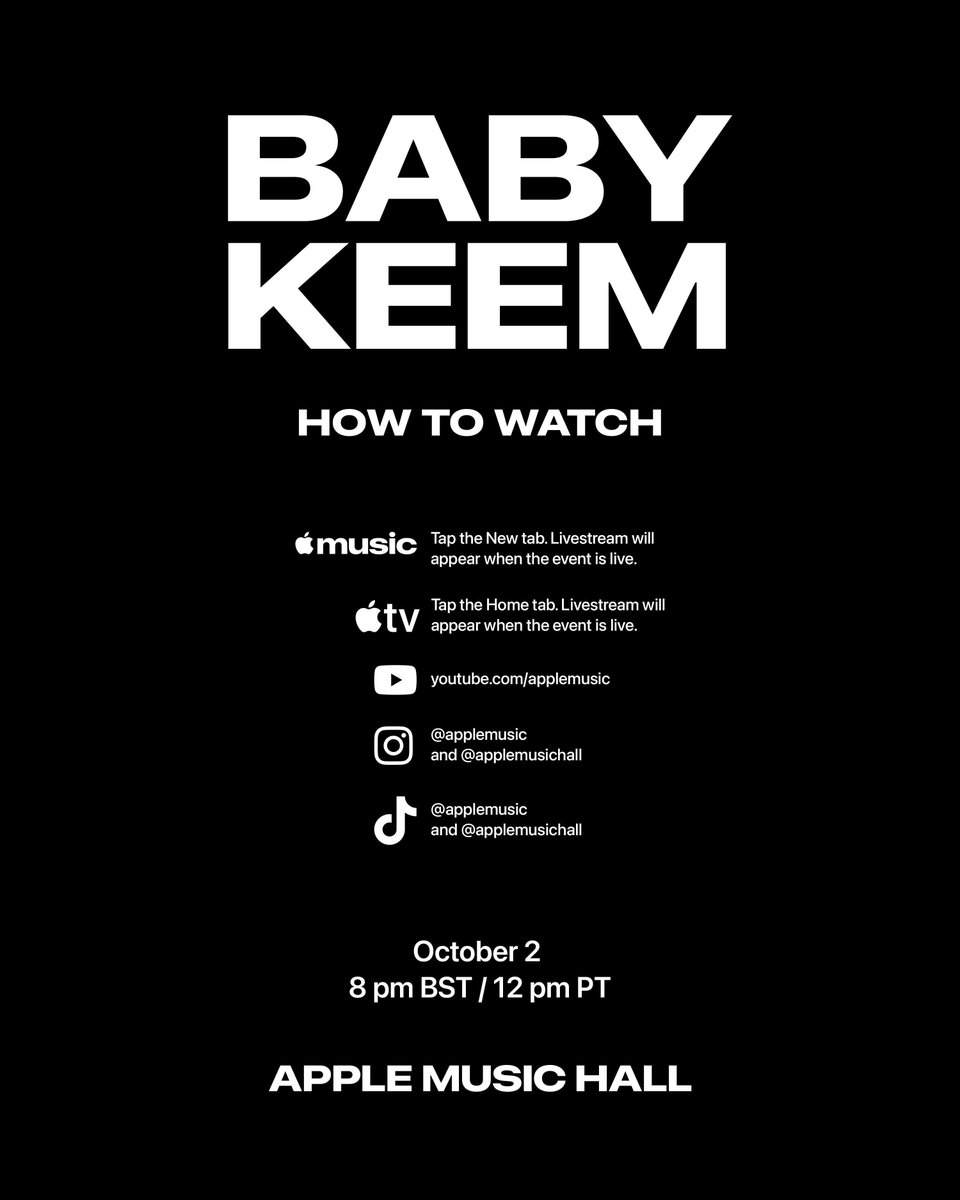 pgLangUpdates's tweet photo. How to watch Baby Keem’s Apple Music Hall concert tomorrow: https://t.co/m4wuLjfxkK