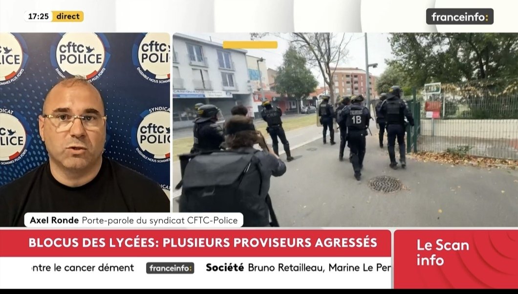 AxelRonde's tweet photo. Sur #Franceinfo, je suis revenu sur les violents incidents survenus dans plusieurs lycées, marqués par la dégradation d’établissements et l’agression de plusieurs enseignants. Nous assistons aux prémices d’émeutes comparables à celles de 2013.
#CFTC #Police #FDO #Marseille https://t.co/0c4aD7fB3N