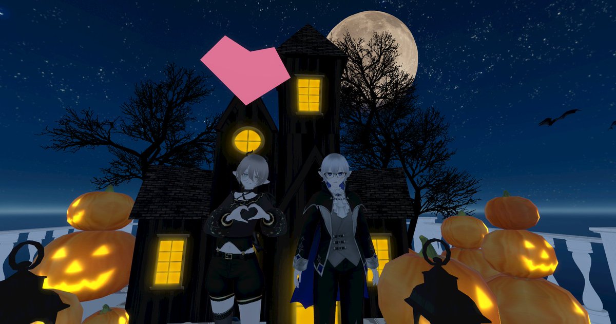 huyumoto_yuki's tweet photo. Clusterでルブランのお店作って
そこのフォトスポットでツーショット(  '꒳​'   )

ハロウィン衣装です！ https://t.co/lP2r2jjHSV