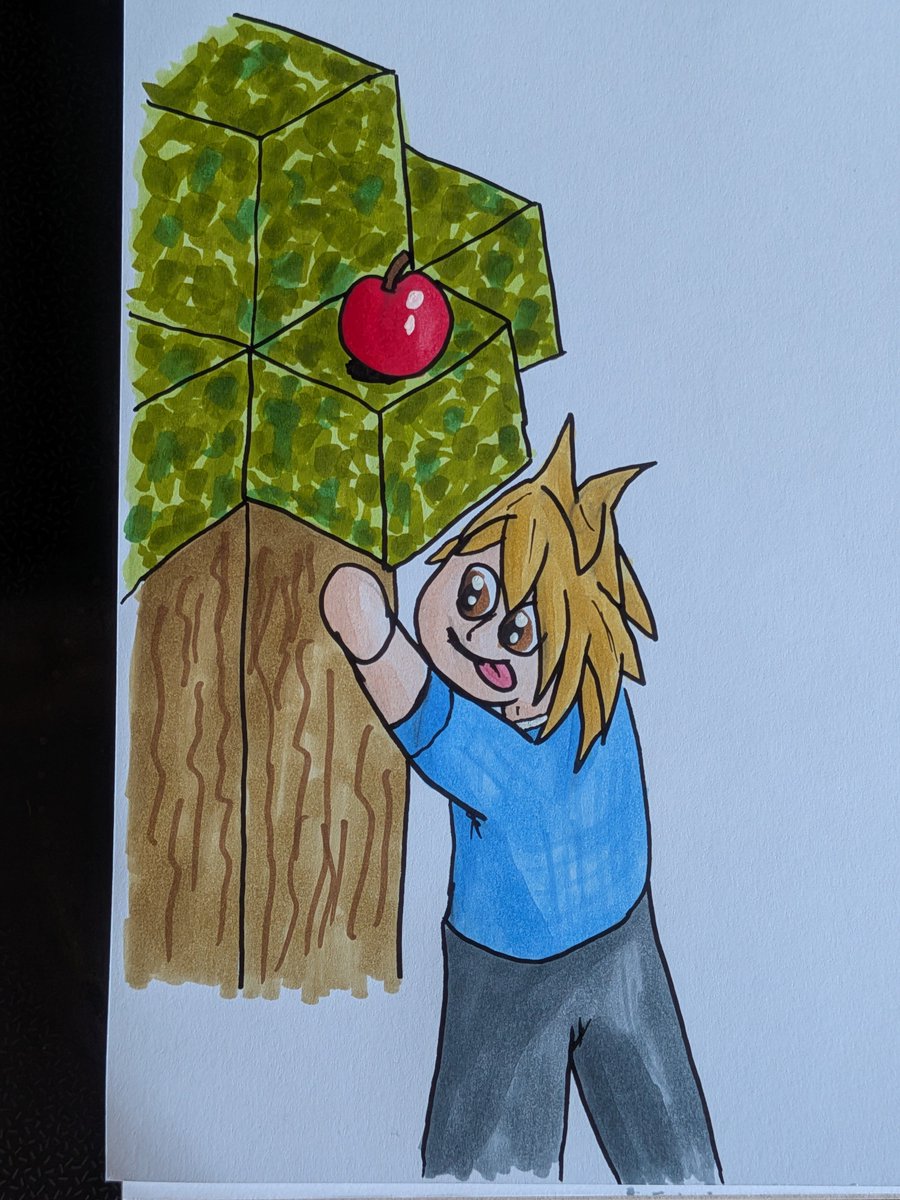 SyAccursed's tweet photo. Day 1 of trying to do inktober but it's all Jimmy @SolidarityCoUK - man wants his apple 🍎 https://t.co/1iFhQavclz