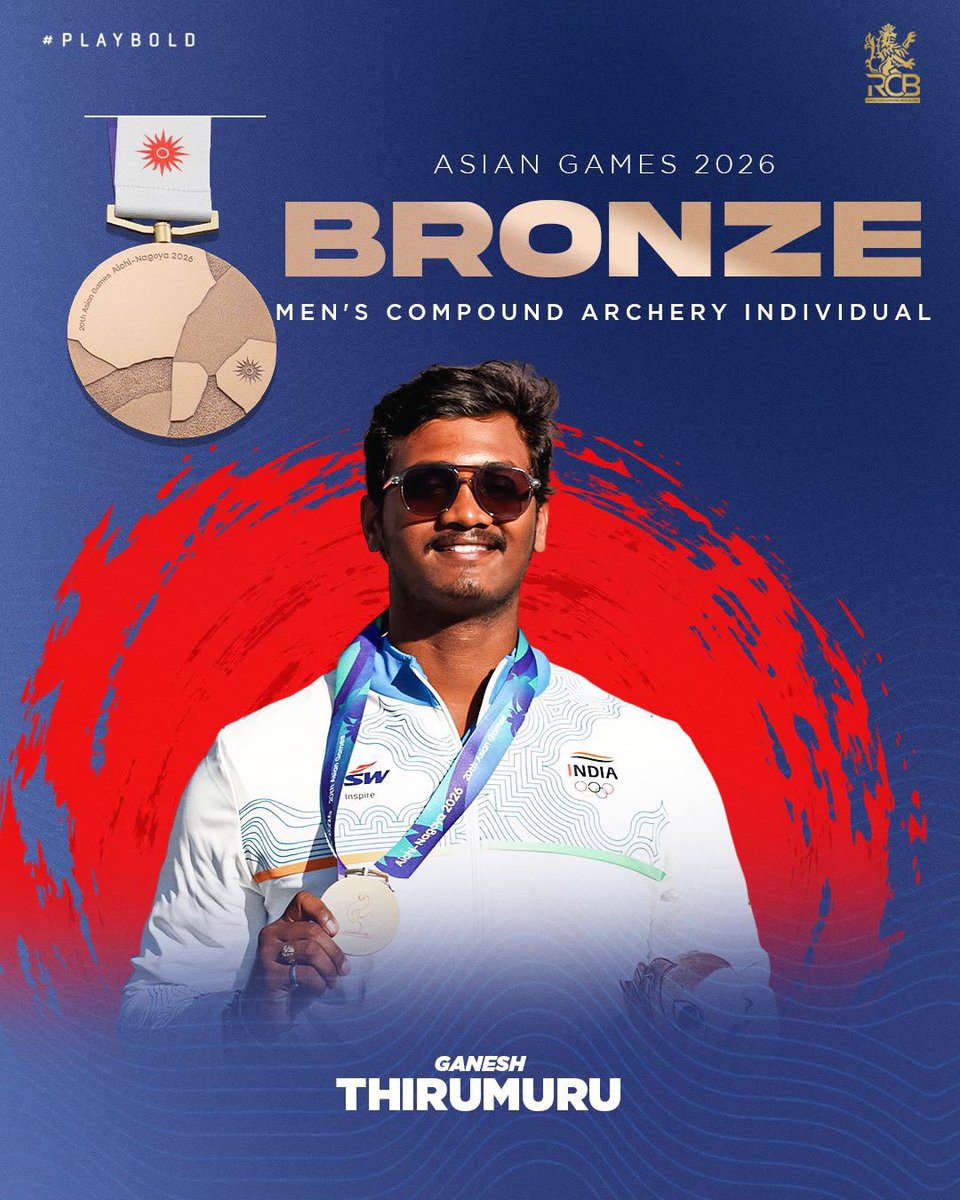 RCBTweets's tweet photo. 𝑭𝑰𝑽𝑬 𝑴𝑬𝑫𝑨𝑳𝑺, 𝑭𝑶𝑼𝑹 𝑫𝑰𝑭𝑭𝑬𝑹𝑬𝑵𝑻 𝑺𝑷𝑶𝑹𝑻𝑺! 🤩

🥈 𝗠𝗮𝗻𝘂 𝗙𝗿𝗮𝗻𝗰𝗶𝘀 & 𝗣𝗿𝗶𝗻𝗰𝗲 𝗡𝗼𝗯𝗹𝗲 row their way to silver in the Men's Skiff Team event. 🚣

🥈 𝗡𝗶𝘁𝗲𝘀𝗵 𝗦𝗶𝘄𝗮𝗰𝗵 grapples his way to silver in Men's Greco-Roman 9️⃣7️⃣kg. 🤼

🥉 𝗝𝗼𝘀𝗵𝗻𝗮 𝗖𝗵𝗶𝗻𝗮𝗽𝗽𝗮, 𝗔𝗻𝗮𝗵𝗮𝘁 𝗦𝗶𝗻𝗴𝗵, 𝗧𝗮𝗻𝘃𝗶 𝗞𝗵𝗮𝗻𝗻𝗮 & 𝗦𝗵𝗮𝗺𝗲𝗲𝗻𝗮 𝗥𝗶𝗮𝘇 combine for bronze in the Women's Squash Team event. 🎾

🥉 𝗚𝗮𝗻𝗲𝘀𝗵 𝗧𝗵𝗶𝗿𝘂𝗺𝘂𝗿𝘂 finds his range for bronze in Men's Compound Archery Individual. 🏹

#AsianGames #PlayBold #ನಮ್ಮRCB