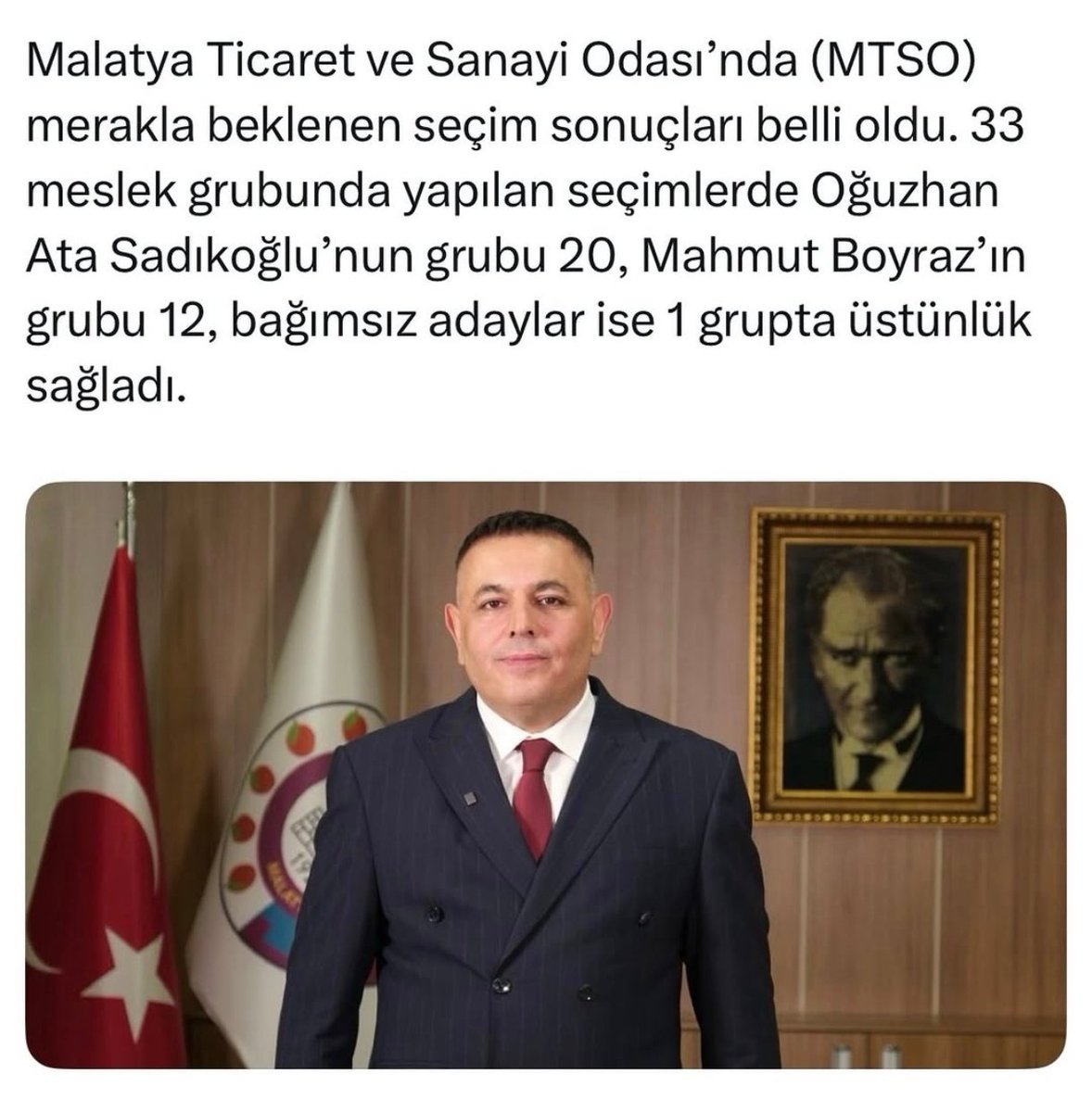 YasinBikriye's tweet photo. Ticaret ve Sanayi Odası seçim sonuçlarının #Malatyamız, #Hemşehrilerimiz ile #Millet ve #Memleketimiz için hayırlı olmasını diliyor, bundan sonra tüm komitelerdeki #Meclis üyelerinin #birlik #beraberlik içinde #Malatya için kenetlenmelerini, projeler geliştirmelerini bekliyoruz. https://t.co/fETVKNJNYA