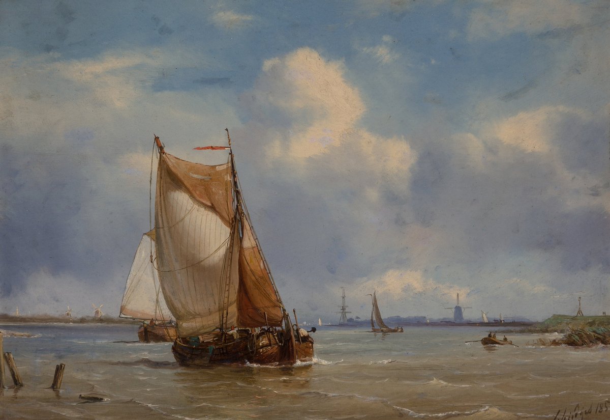 Goudriaan2's tweet photo. Shipping in a light breeze
Petrus Paulus Schiedges, 1858 https://t.co/Vae4ZczFhB