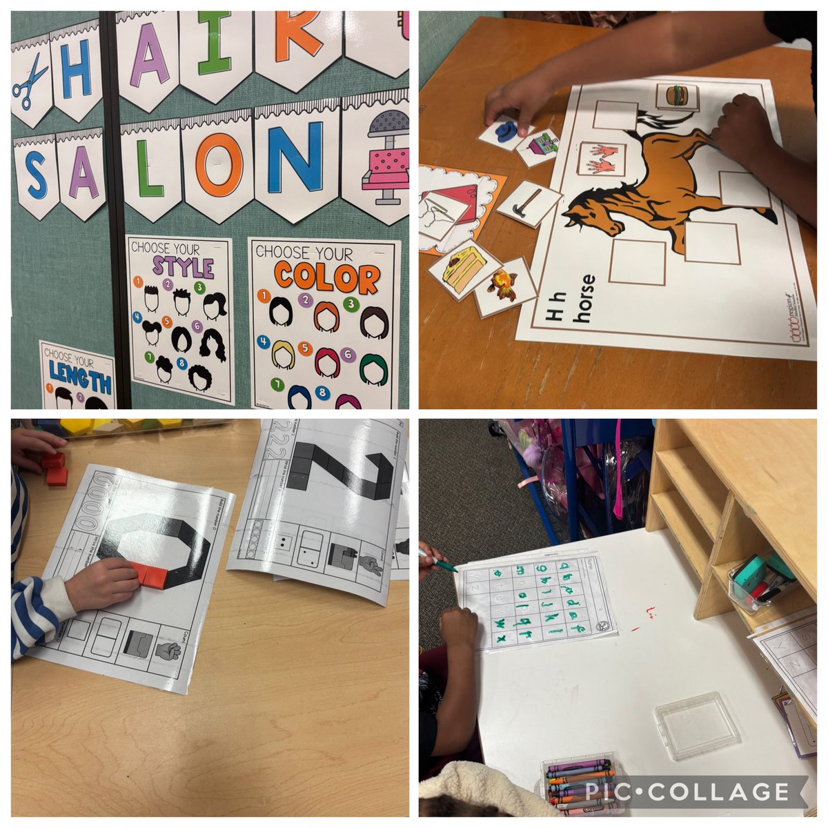 ReadandWriteBFF's tweet photo. Had a chance to practice my numbers, letters, and visit the hair salon @HumbleISD_OE @HumbleISD_PREK #allinadaysworkofprek https://t.co/etnT5cJIi3