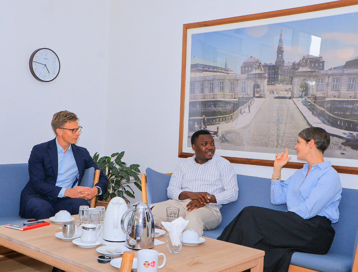 LAlionzi's tweet photo. This afternoon, I had the pleasure of meeting with H.E. Signe Skovbakke Winding Albjerg, Ambassador of @DKinUganda, and Adam Sparre Spliid, Head of Cooperation and Deputy Head of Mission, at the Royal Danish Embassy in Kampala. https://t.co/k7GhKe55DM