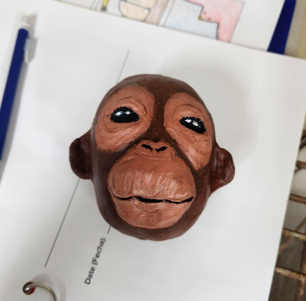 primateluvr's tweet photo. Orangutan rattle for ceramics class!!!  😈🦧 https://t.co/Fvi1Is1dpe