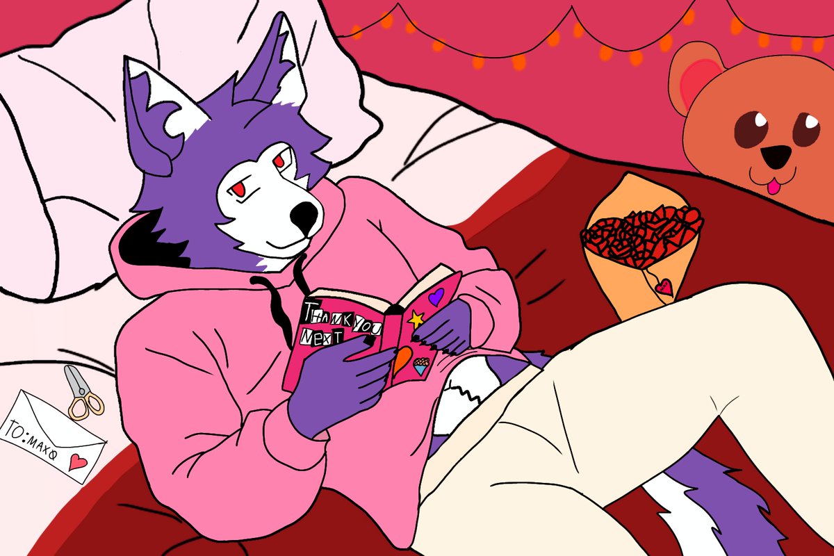 MaxHowlen's tweet photo. Supostamente trabalhando em algo... Não sei se realmente vou terminar 
#furry #furryart #coversong #thankyounext https://t.co/TNBIhOTEx7