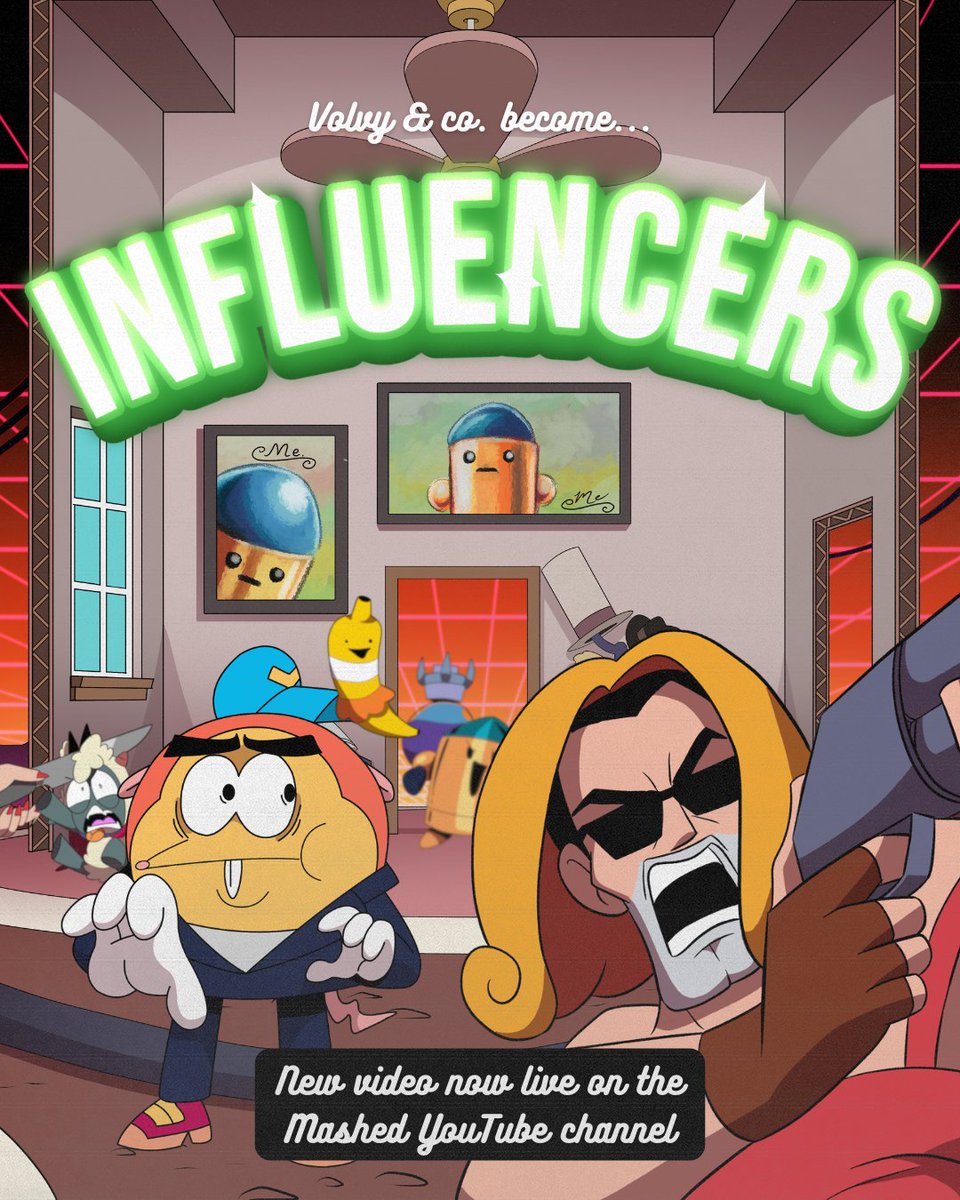 mashed's tweet photo. Prepare to be influenced. Volvy &amp; the crew go online in the new collaboration between @devolverdigital  and Mashed, live NOW on the Mashed YouTube channel! Go check it out NOWWWWWW 🐁🐁🐁

https://t.co/JR9LIAEHyR https://t.co/9Ho9Q16A6K