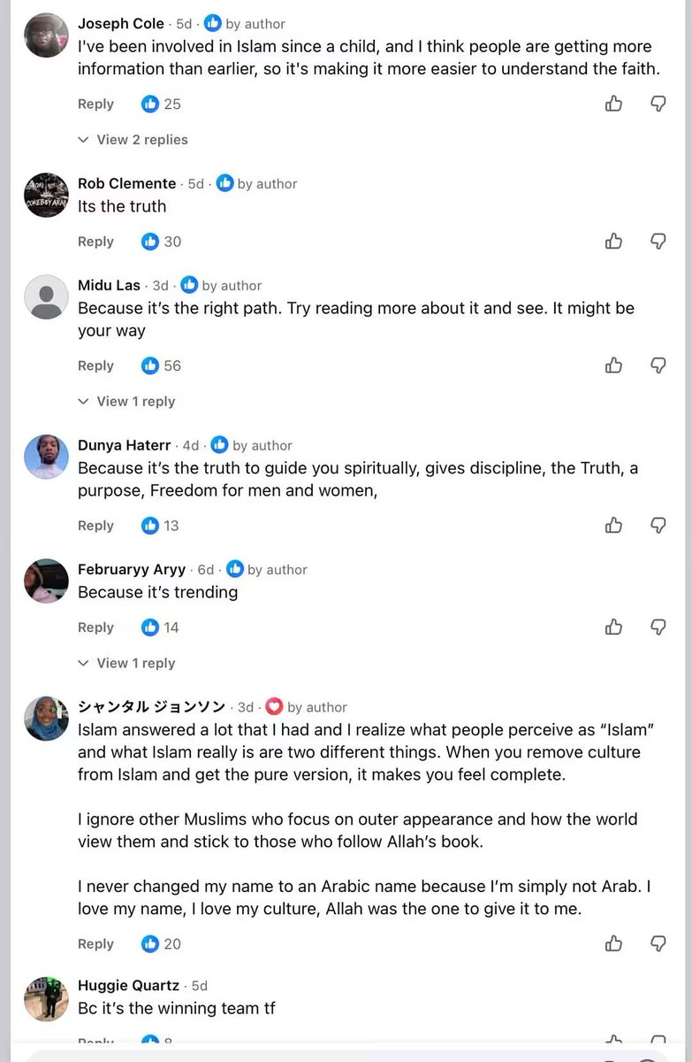 Cool_Ustaz's tweet photo. An American woman asked, “Why is everyone becoming Muslim?” 🇺🇸☪️

The comments are absolutely amazing. 😂

Sometimes, the more Islam is attacked, the more people seem to become curious about it, learn about it, and ultimately embrace it.

Alhamdulillah. 🤲☝️❤️ https://t.co/5Ji1kjwxTH