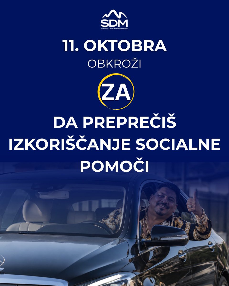 organizacijaSDM's tweet photo. Konec je izkoriščanja socialnih transferjev in socialnega turizma. Tisti, ki lahko dela, naj dela!

Deli, če se strinjaš. https://t.co/QUfNUPWRSu