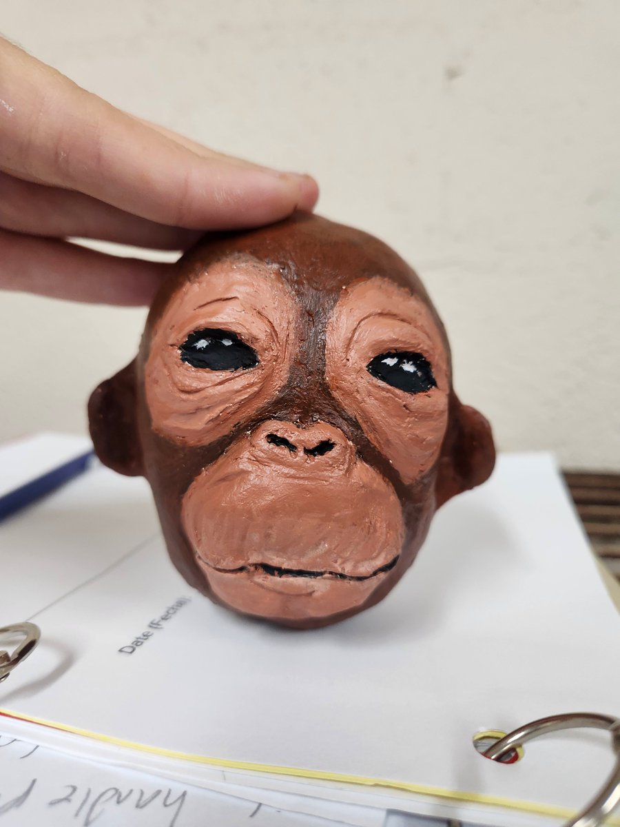 primateluvr's tweet photo. Orangutan rattle for ceramics class!!!  😈🦧 https://t.co/Fvi1Is1dpe
