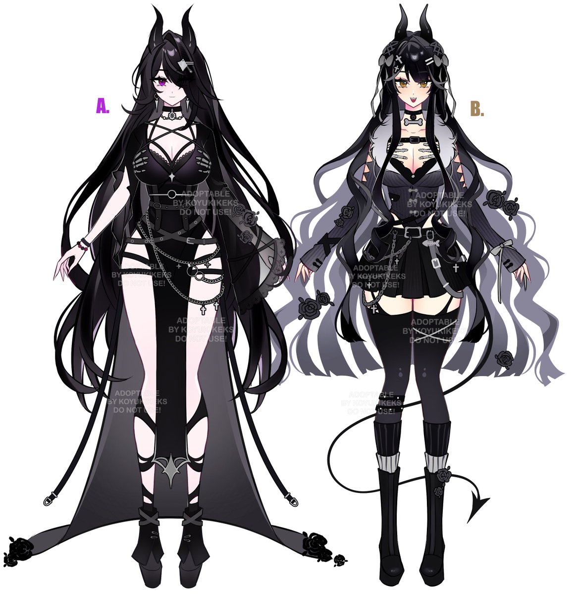 koyukikeks's tweet photo. ADOPTABLES ✦ Character Designs ✦ 🖤🦴
A. Shadow Witch; B. Demon Hound

Commercial use included | 𝑆𝑒𝑡 𝑃𝑟𝑖𝑐𝑒 ~
Claim below 𐂯✮⋆˙ 𓃡₊˚⊹ https://t.co/dDn9xO2OMD